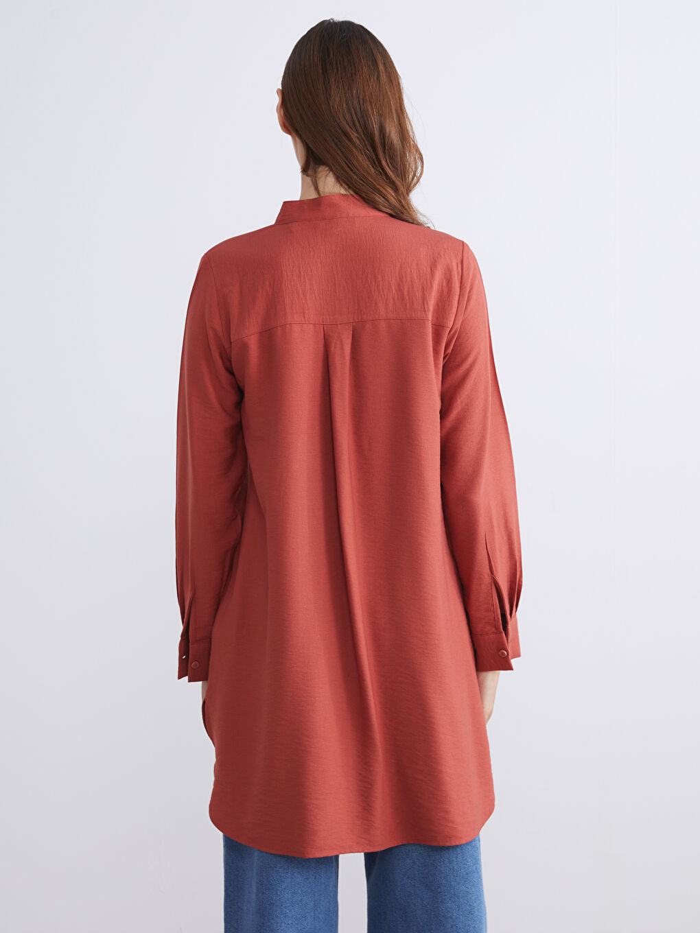 Grandad Collar Women's Shirt Tunic-4