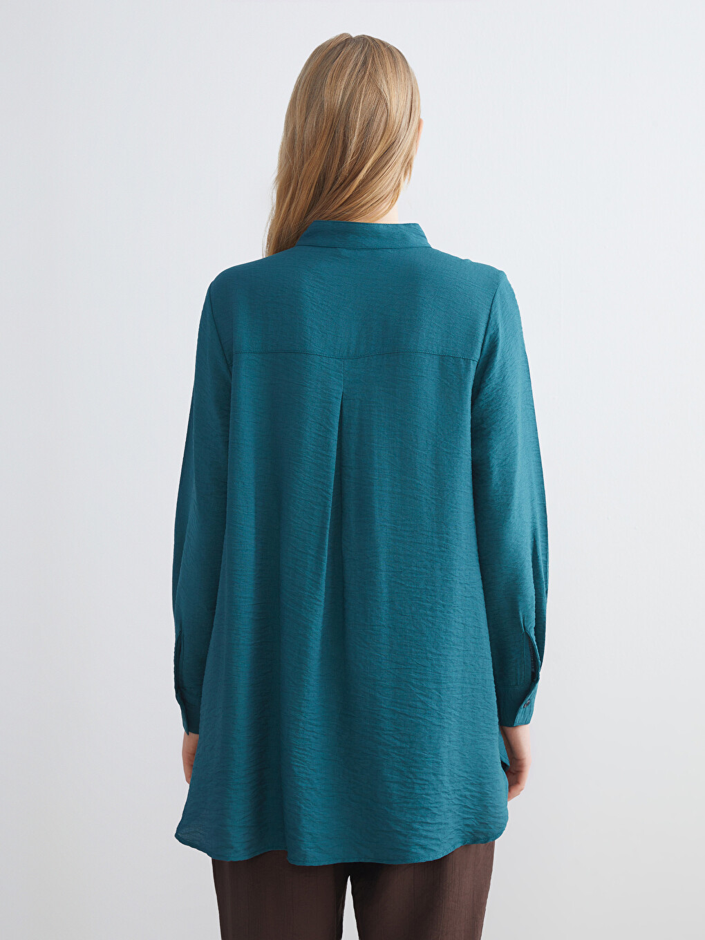 Tunique Chemise Col Mao Pour Femmes-9