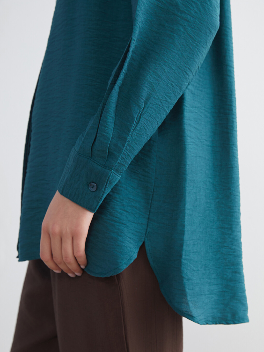 Tunique Chemise Col Mao Pour Femmes-7