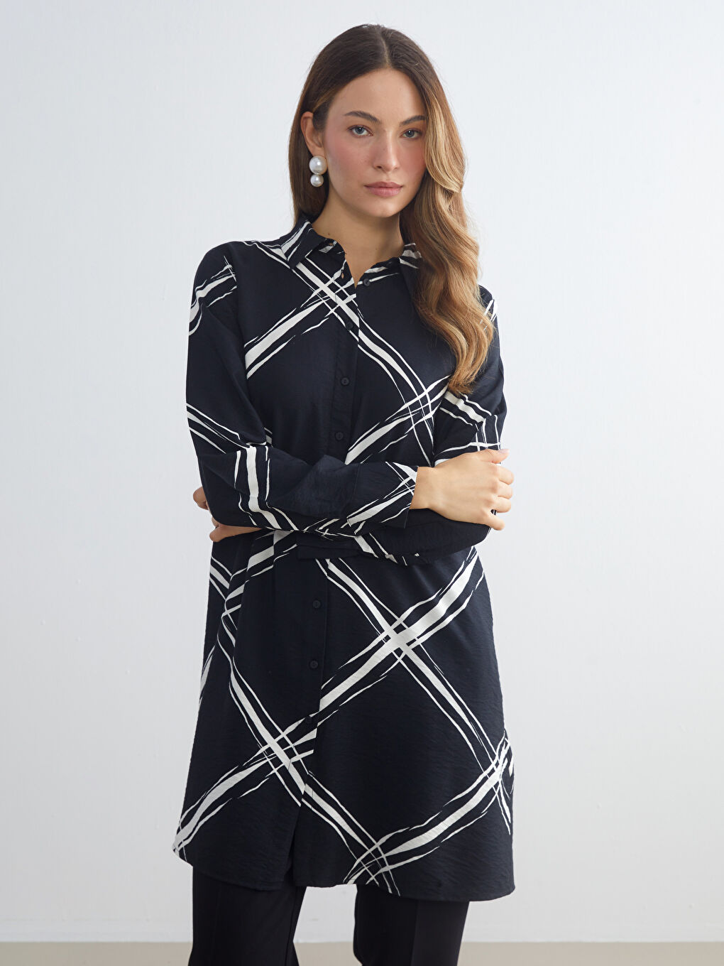 Patterned Women's Shirt Tunic