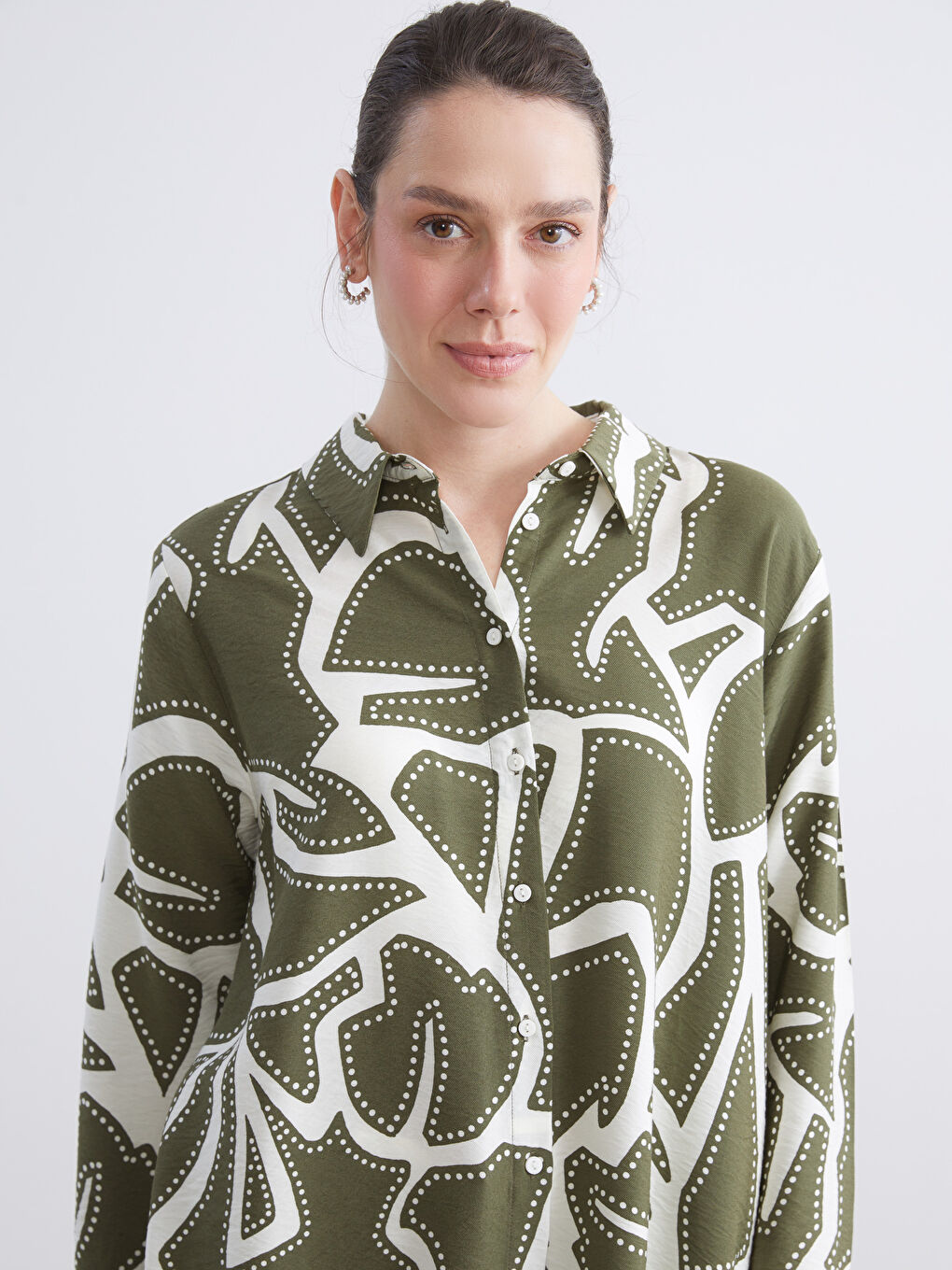 Patterned Women's Shirt Tunic-1