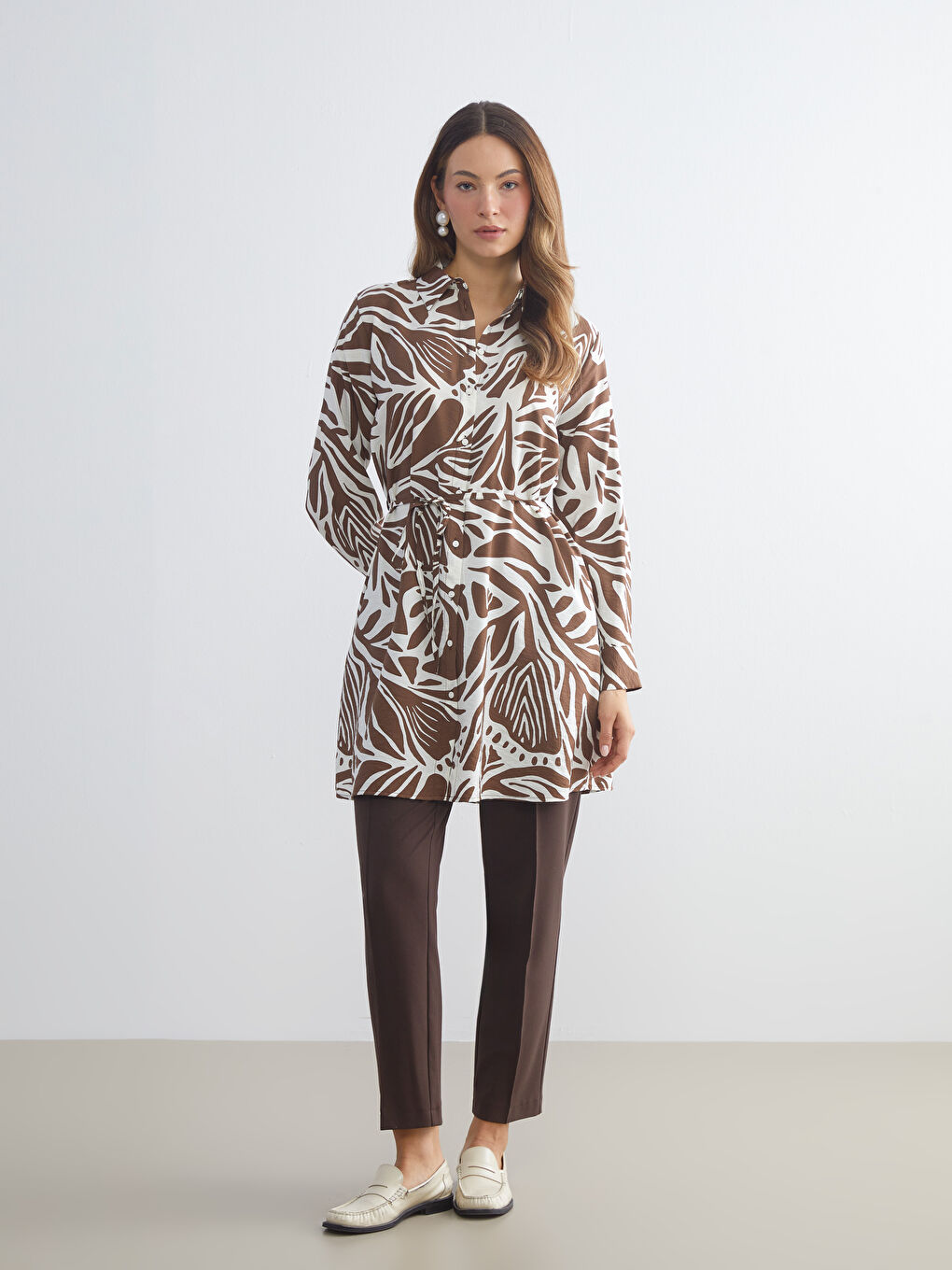 Patterned Women's Shirt Tunic-1
