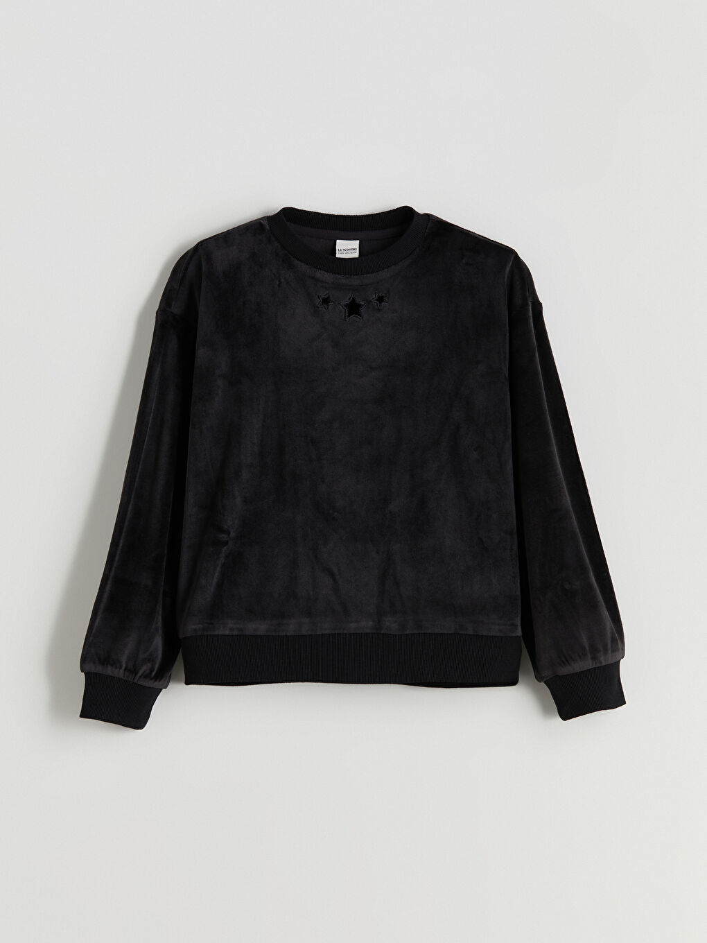 Crew Neck Velvet Girls' Sweatshirt