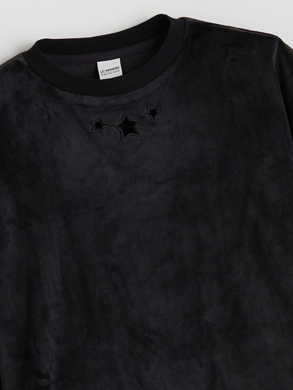 Crew Neck Velvet Girls' Sweatshirt-1