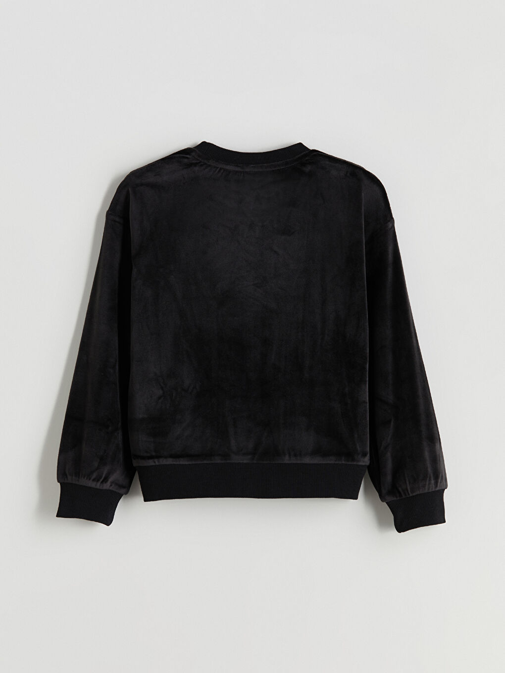 Crew Neck Velvet Girls' Sweatshirt-2