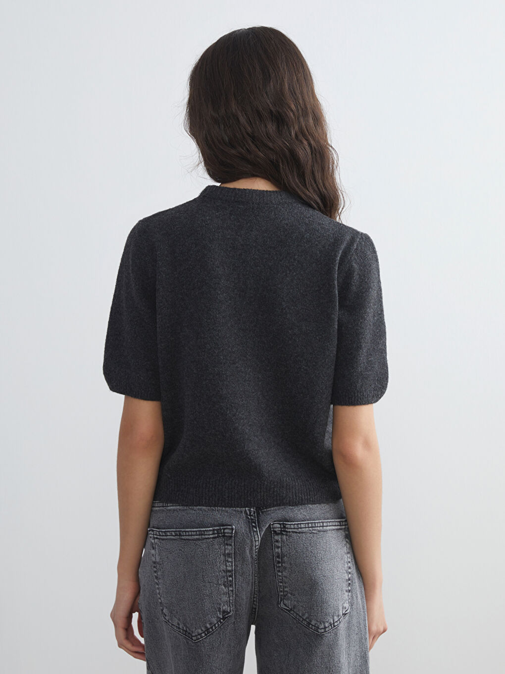 Crew Neck Rhinestone Embellished Women's Knit Sweater-3