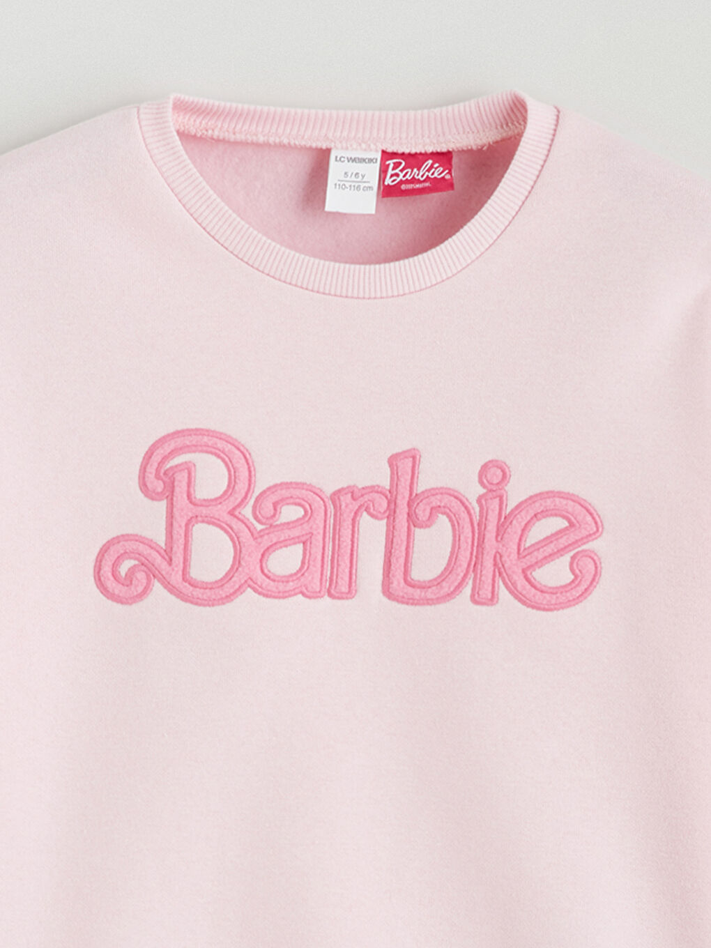 Okrugli izrez Barbie vezeni dečji dukserica-2