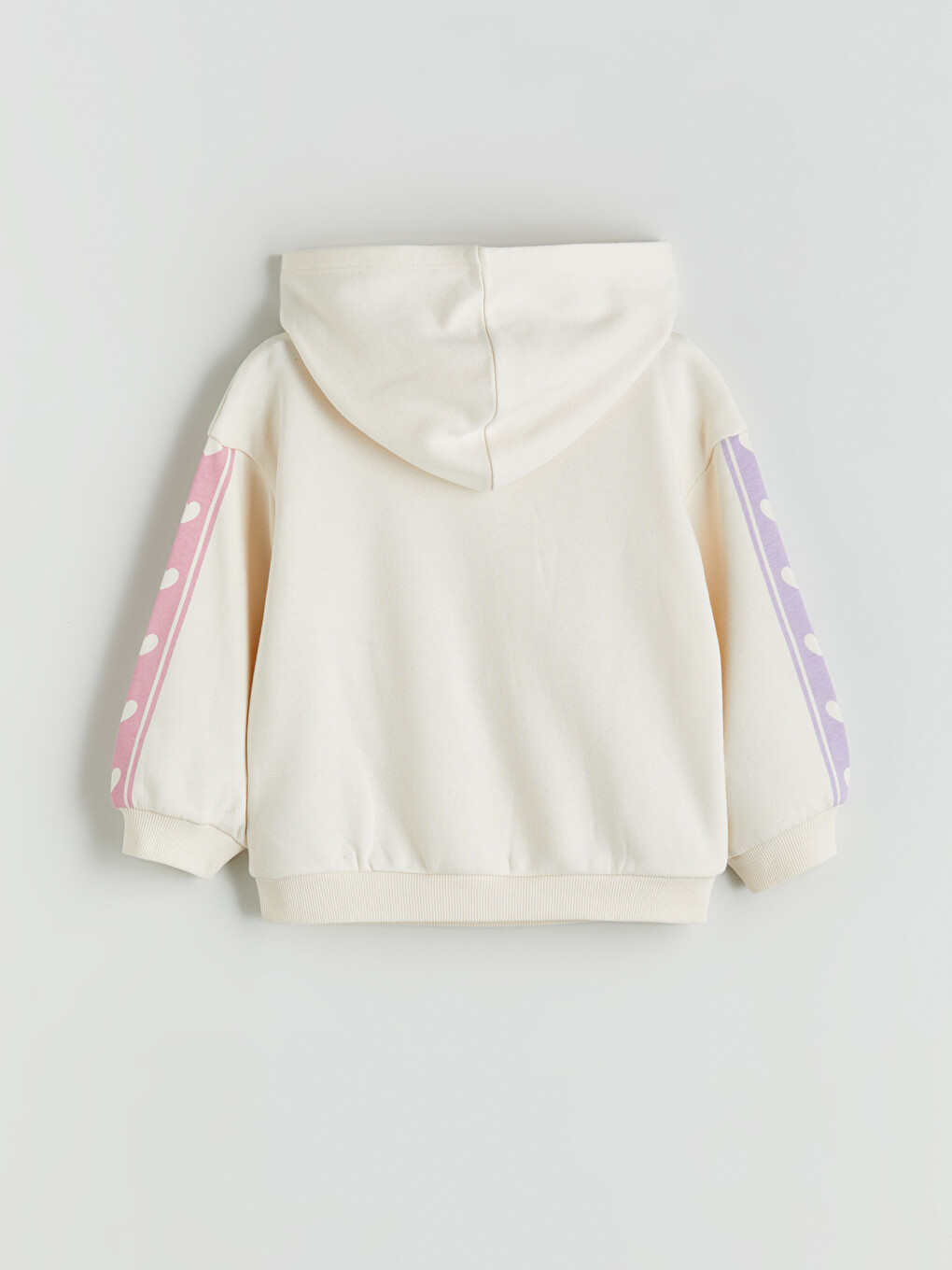 Ekru Kapüşonlu Minnie Mouse Baskılı Kız Çocuk Sweatshirt-1