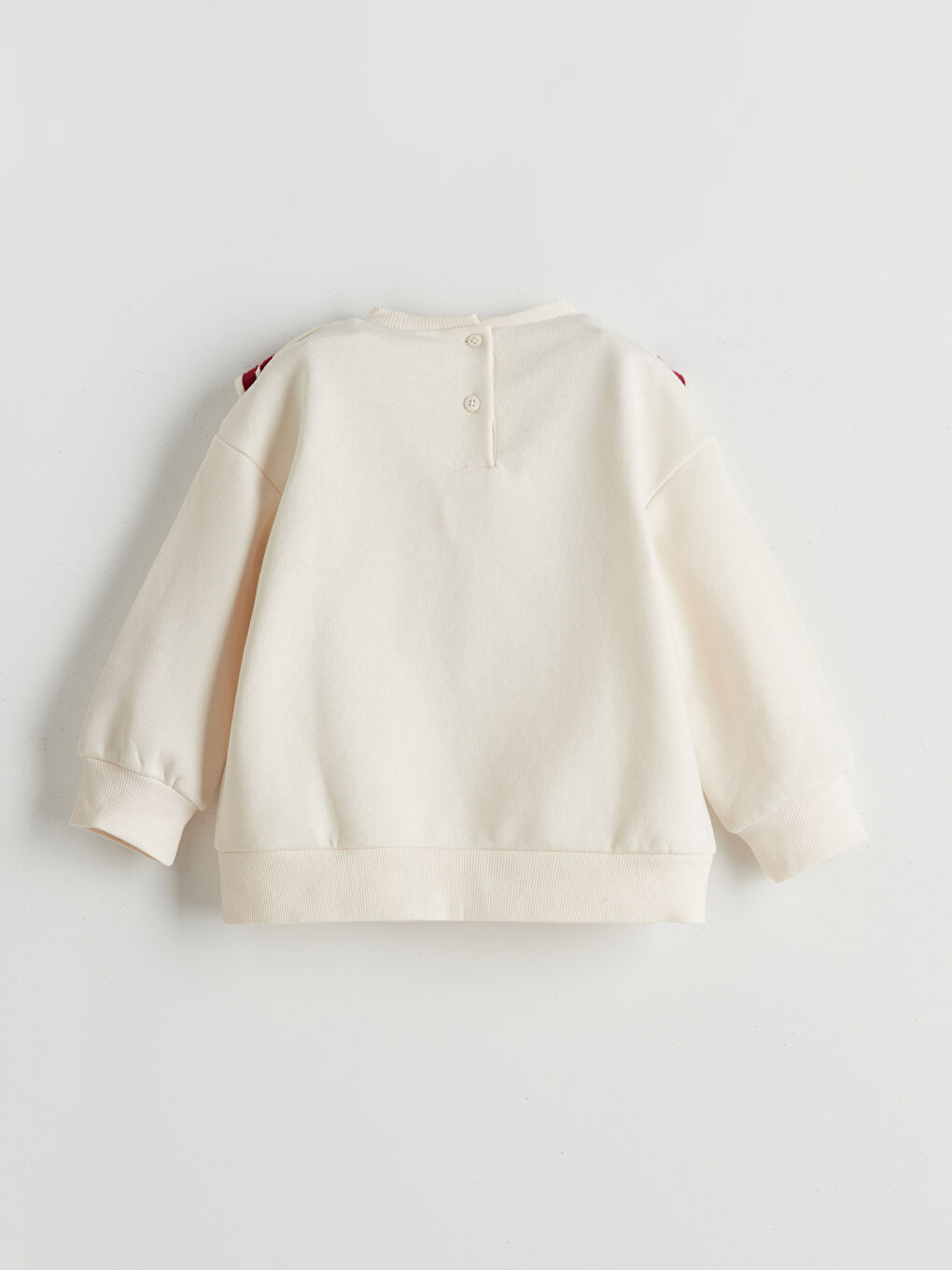 Ekru Bisiklet Yaka Kız Çocuk Sweatshirt-2