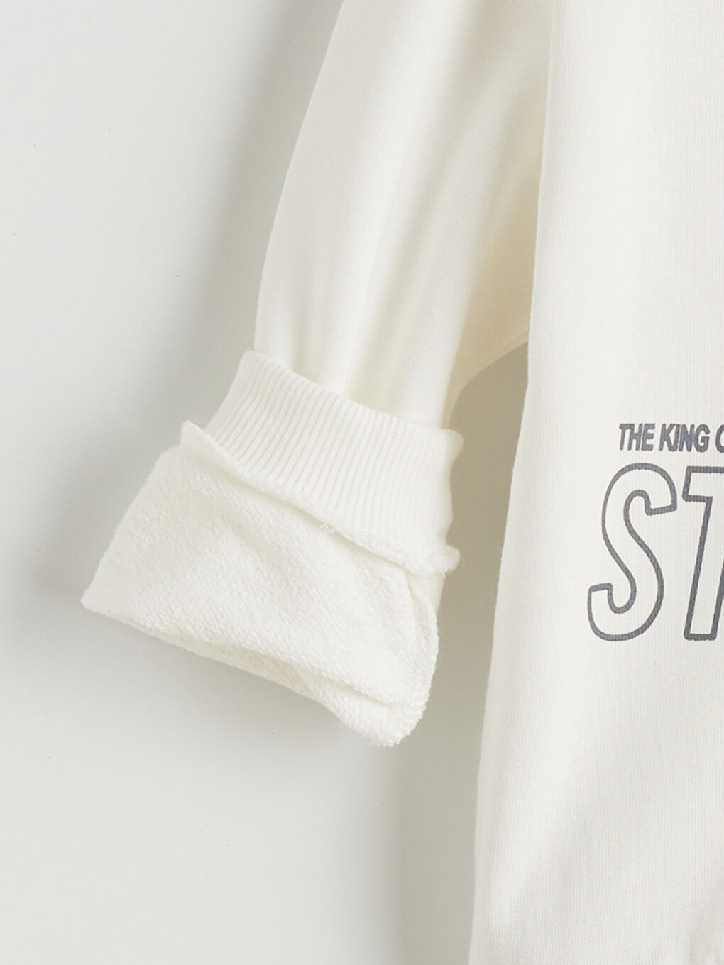 Ekru Araba Baskılı Erkek Çocuk Sweatshirt-3