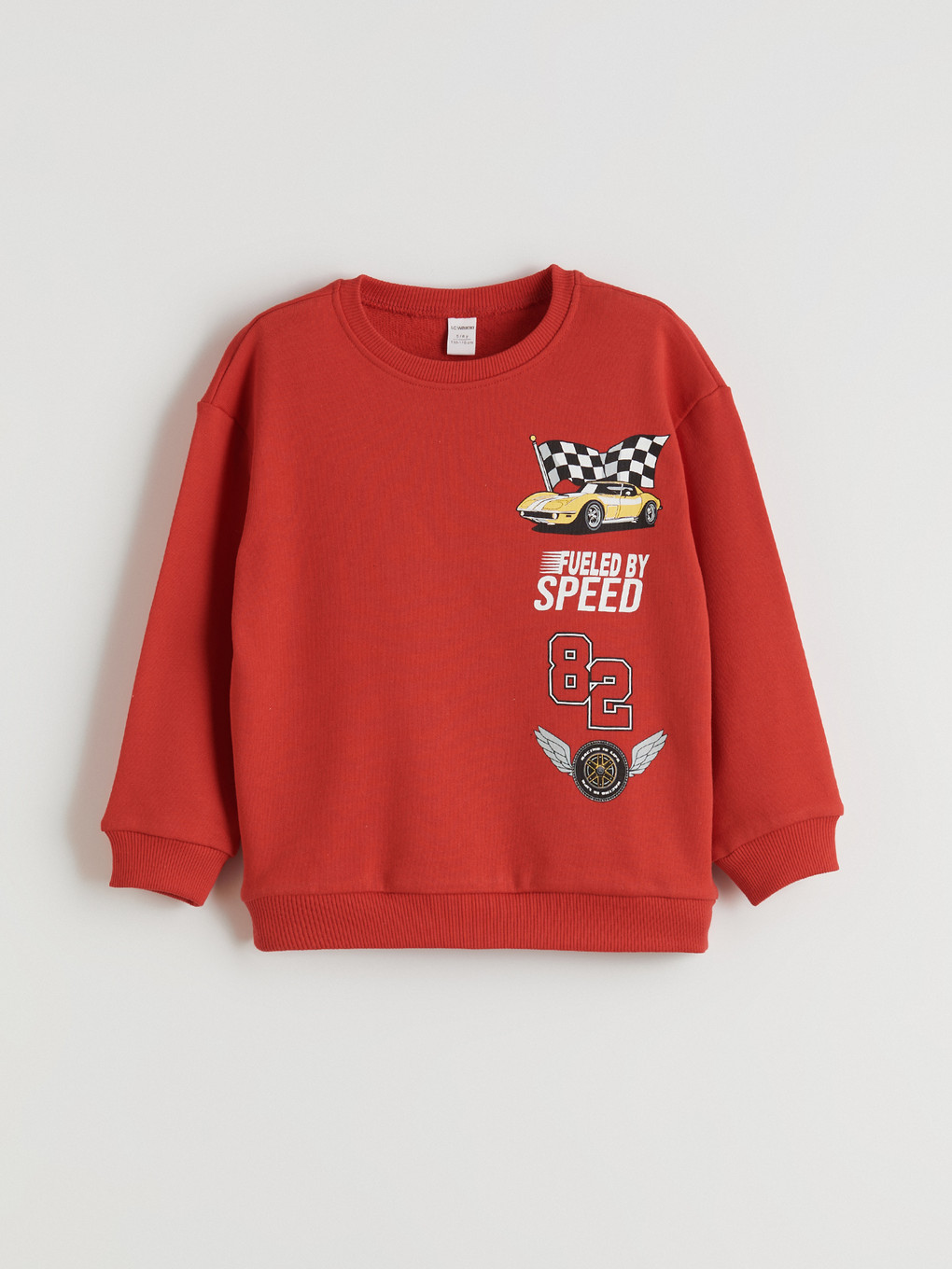 Kırmızı Baskılı Erkek Çocuk Sweatshirt