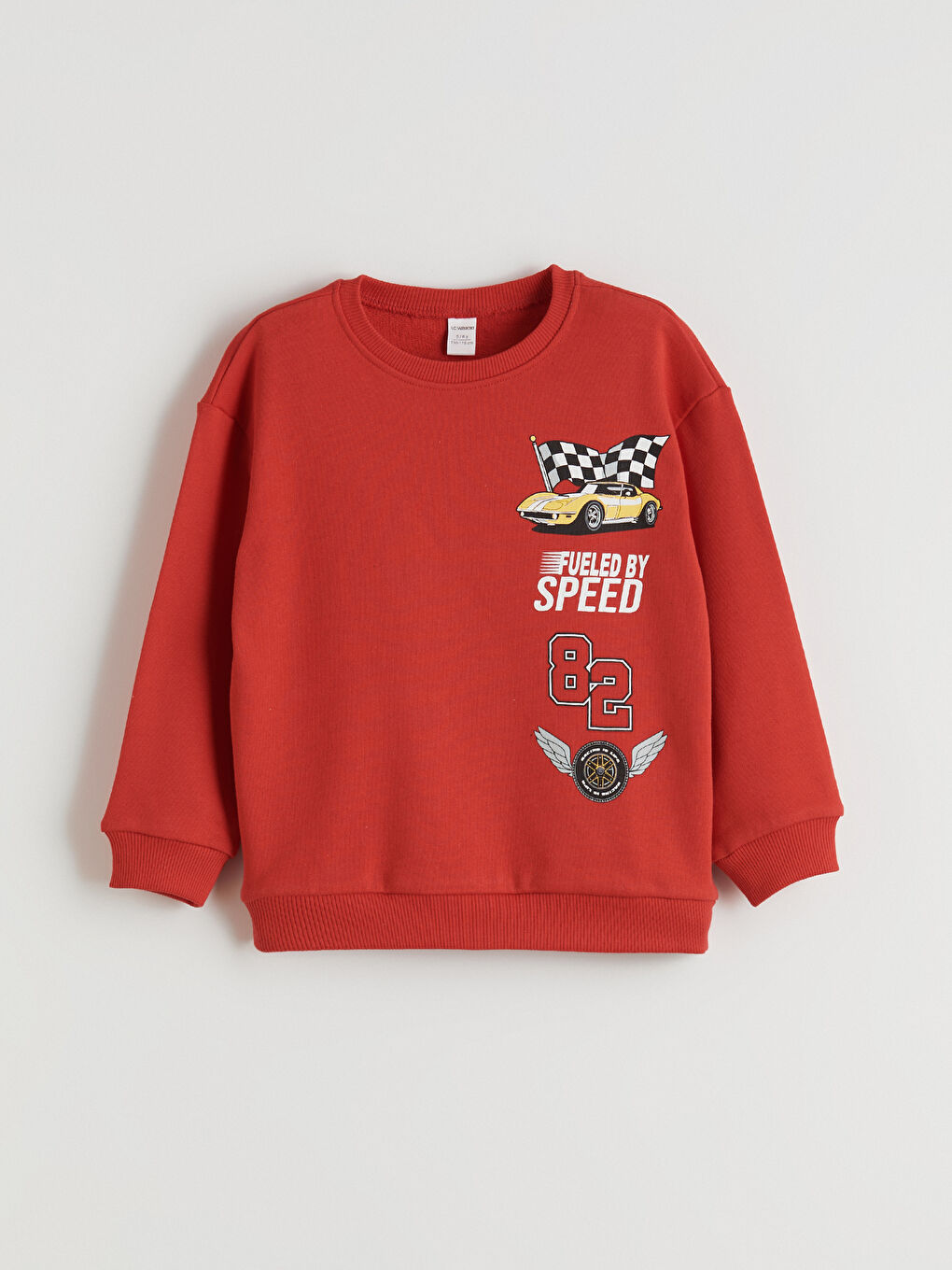 Ұлдарға арналған 2 данадан тұратын дөңгелек жағалы принтті свитшот-5