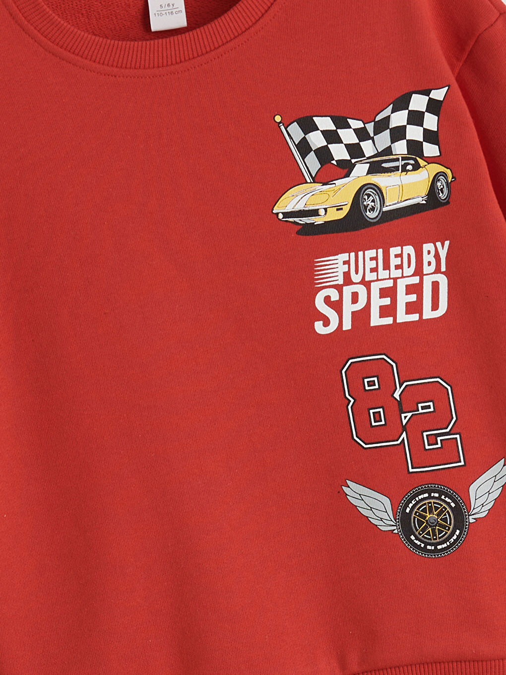 Ұлдарға арналған 2 данадан тұратын дөңгелек жағалы принтті свитшот-6