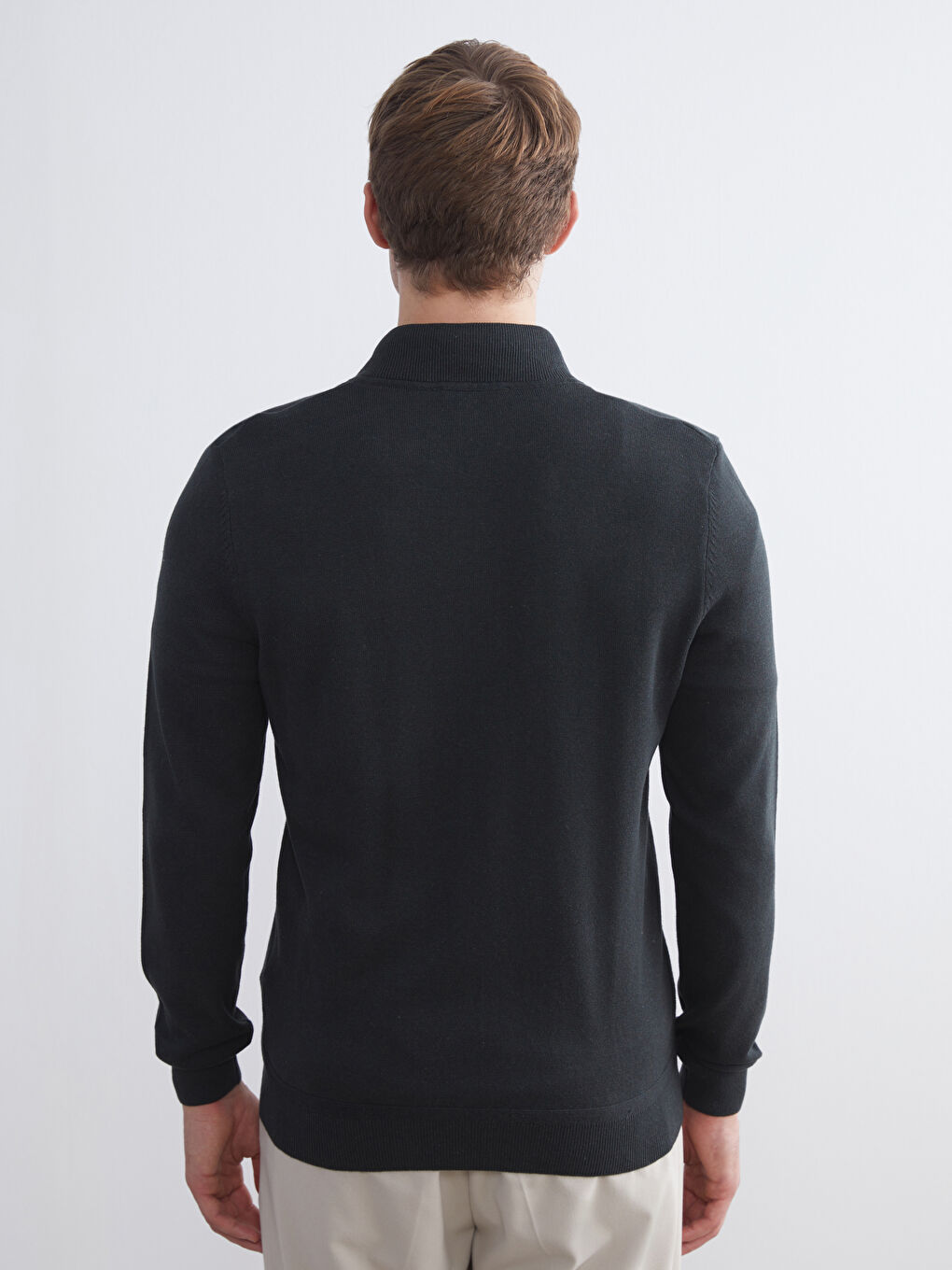 Regular Fit Funnel Neck Men's Knit Cardigan-3