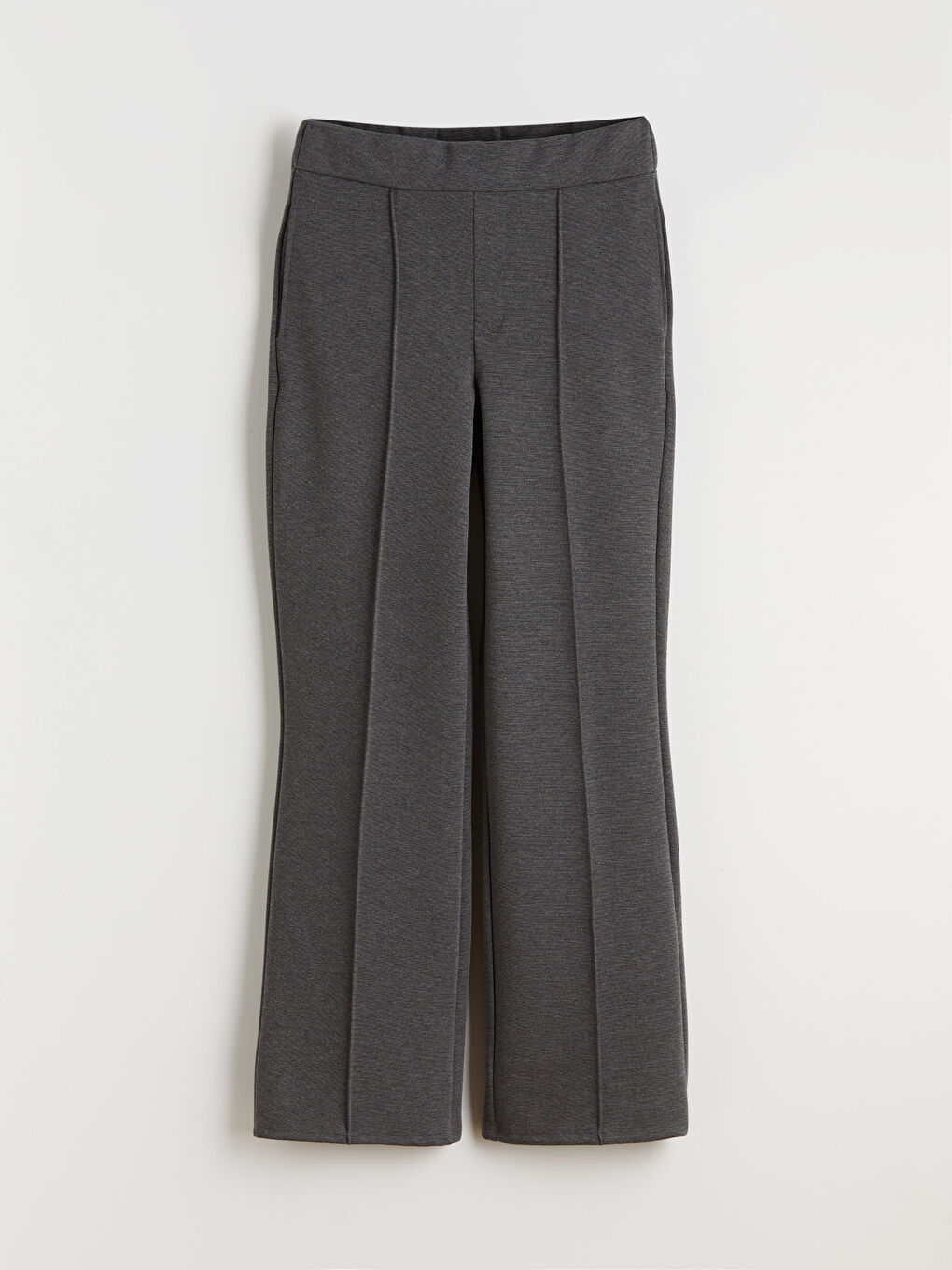 Antrasit Dar Fit Geniş Paça Kadın Pantolon-4