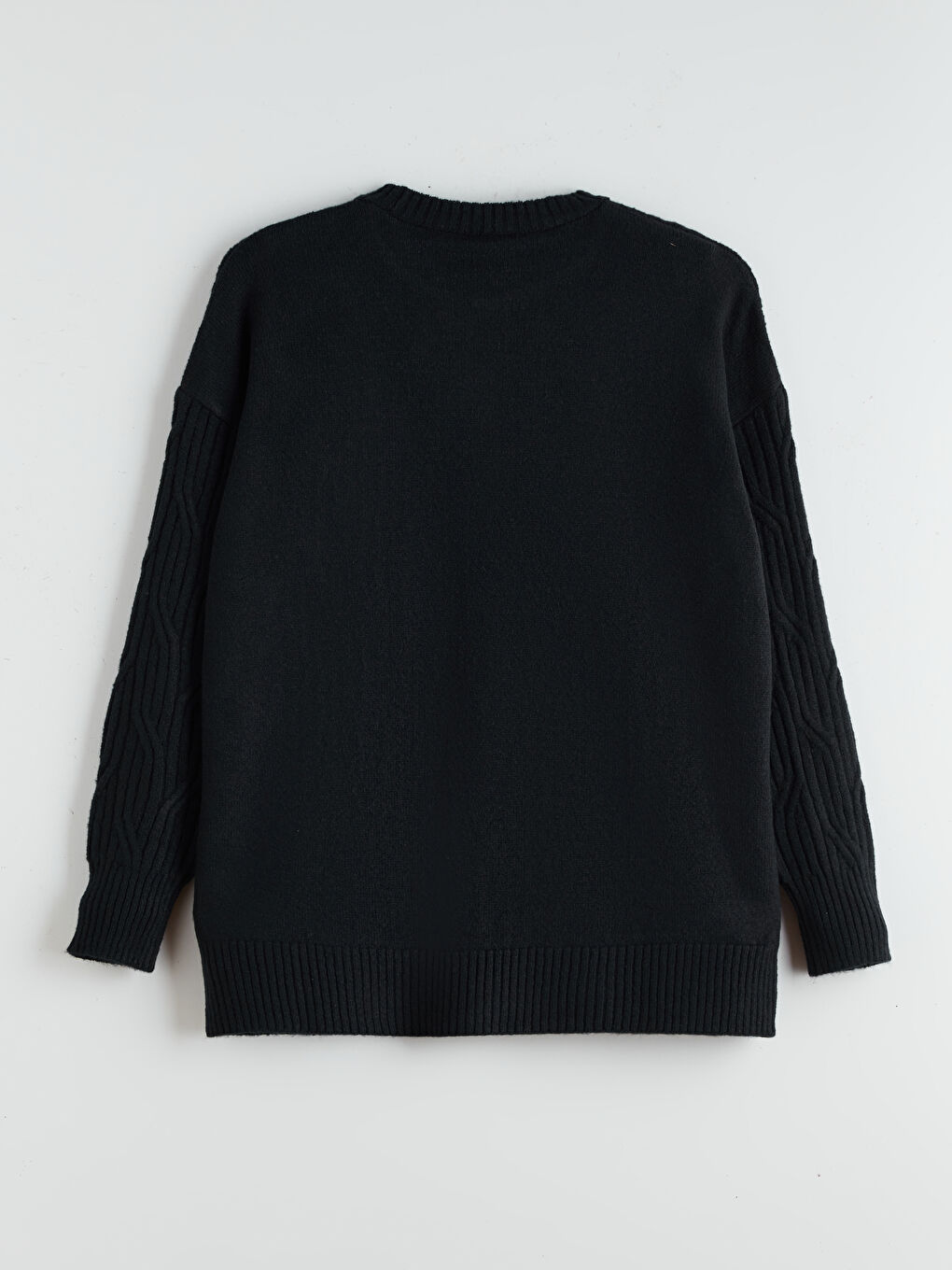 Crew Neck Self-Patterned Women's Knitwear Sweater-5