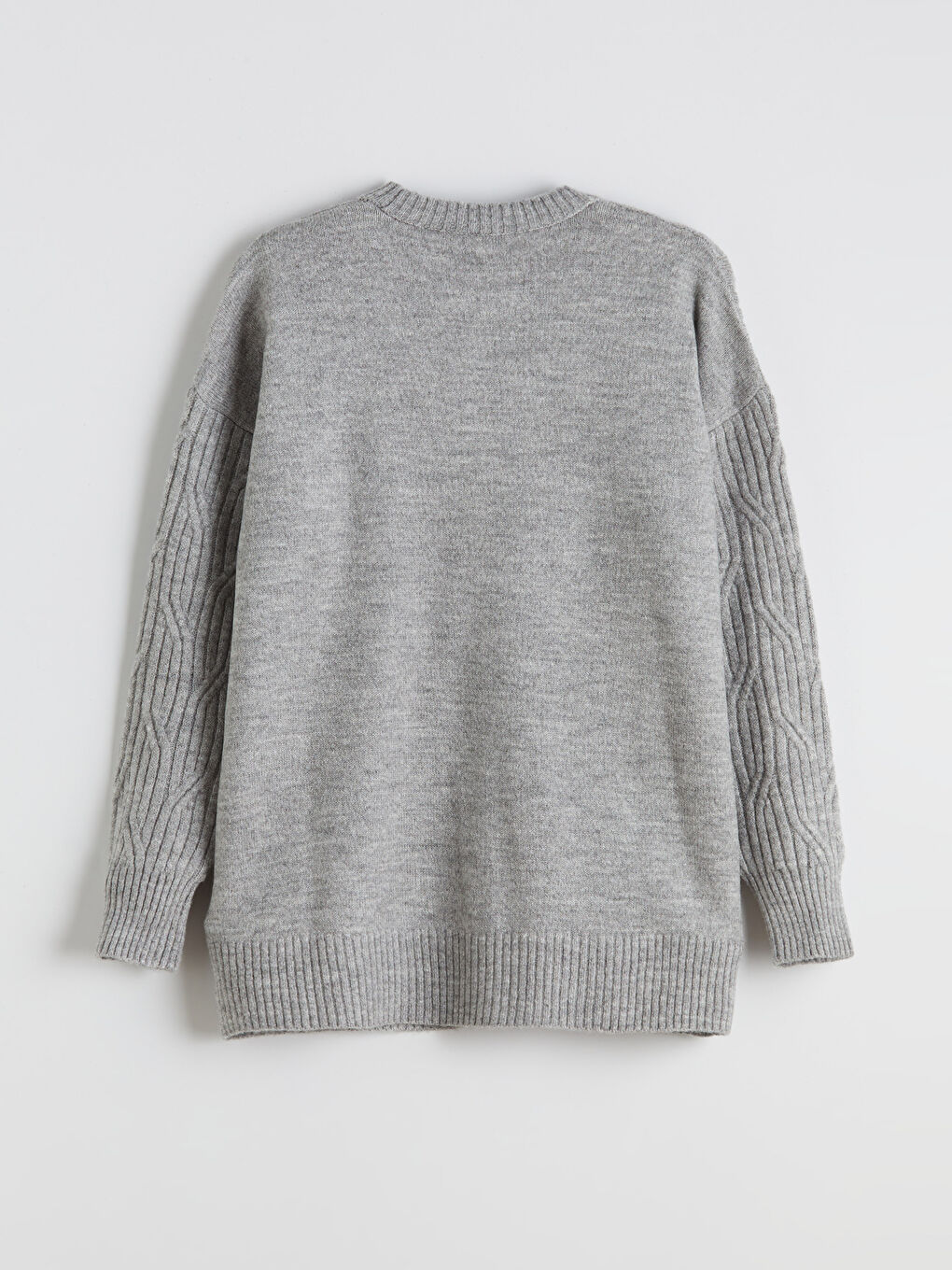 Crew Neck Self-Patterned Women's Knitwear Sweater-5