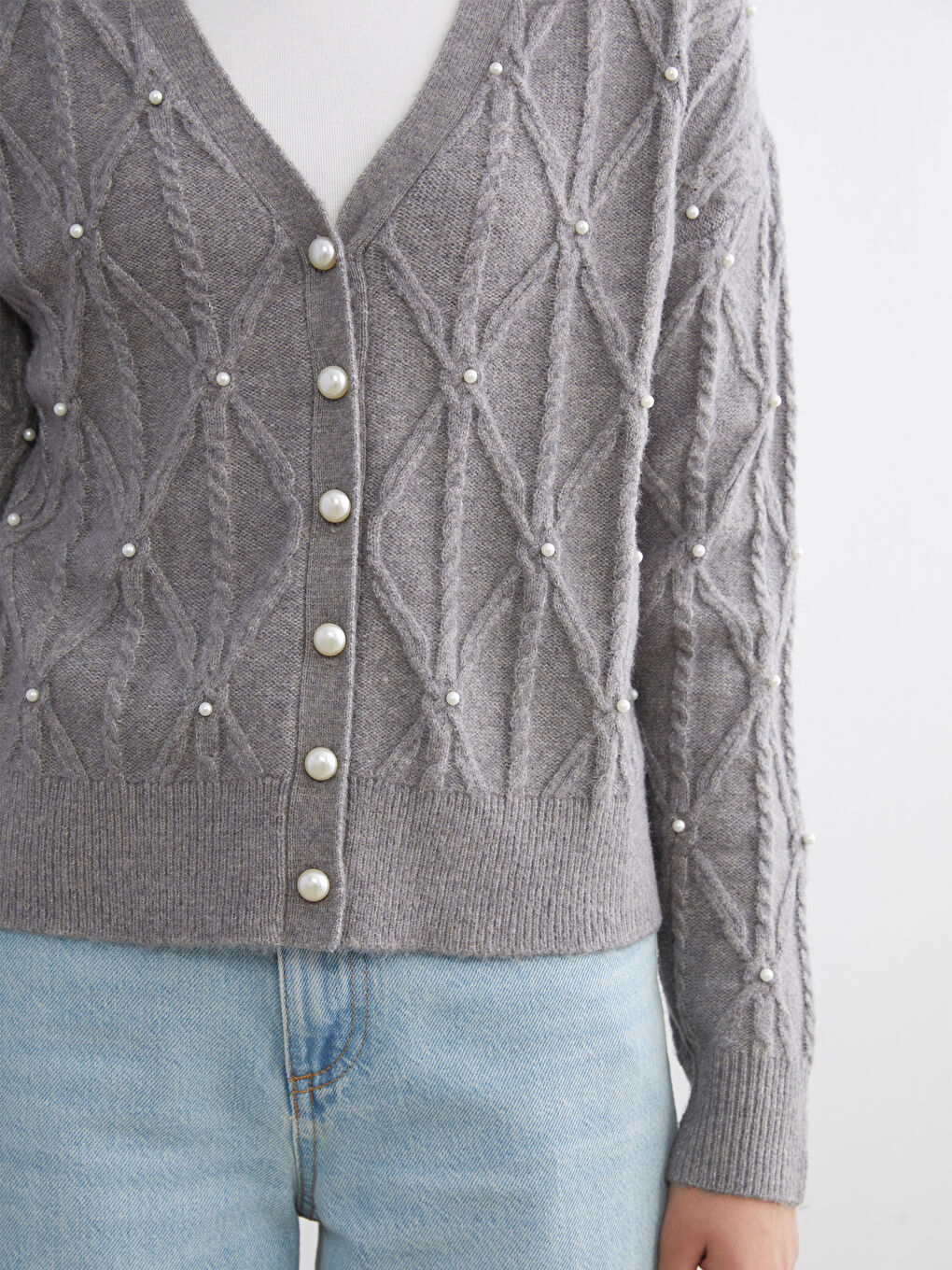 Woman GREY Cardigan-2