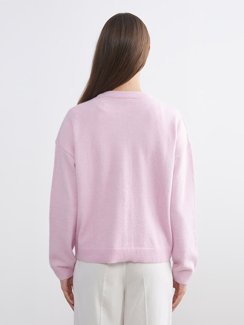 Crew Neck Beaded Women's Knit Cardigan-3