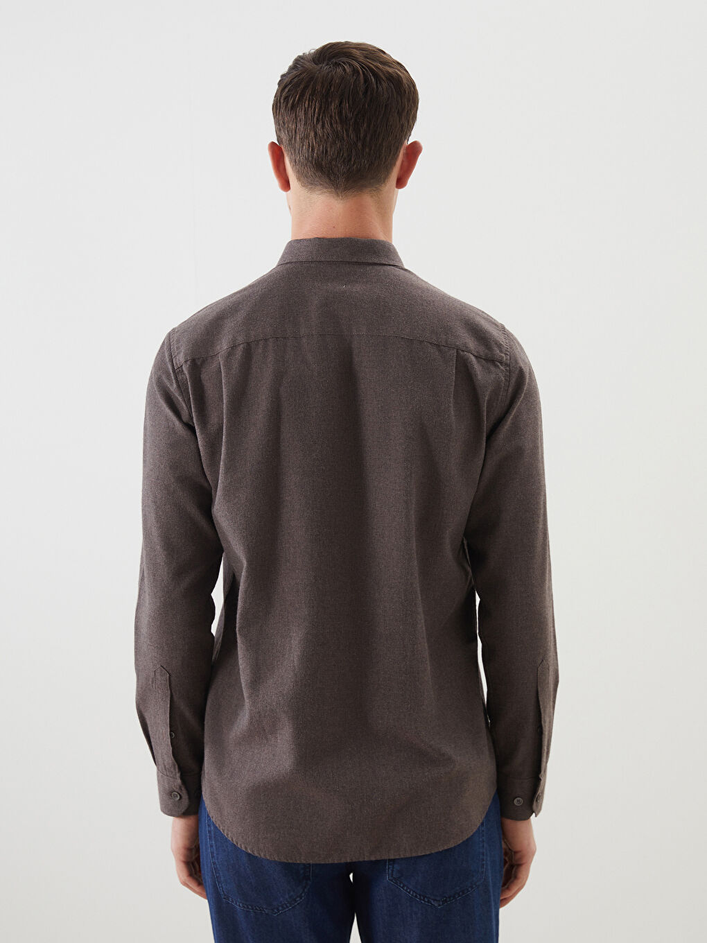 LCWAIKIKI Classic Regular Fit Long Sleeve Gabardine Men's Shirt -W5EB48Z8-D3G