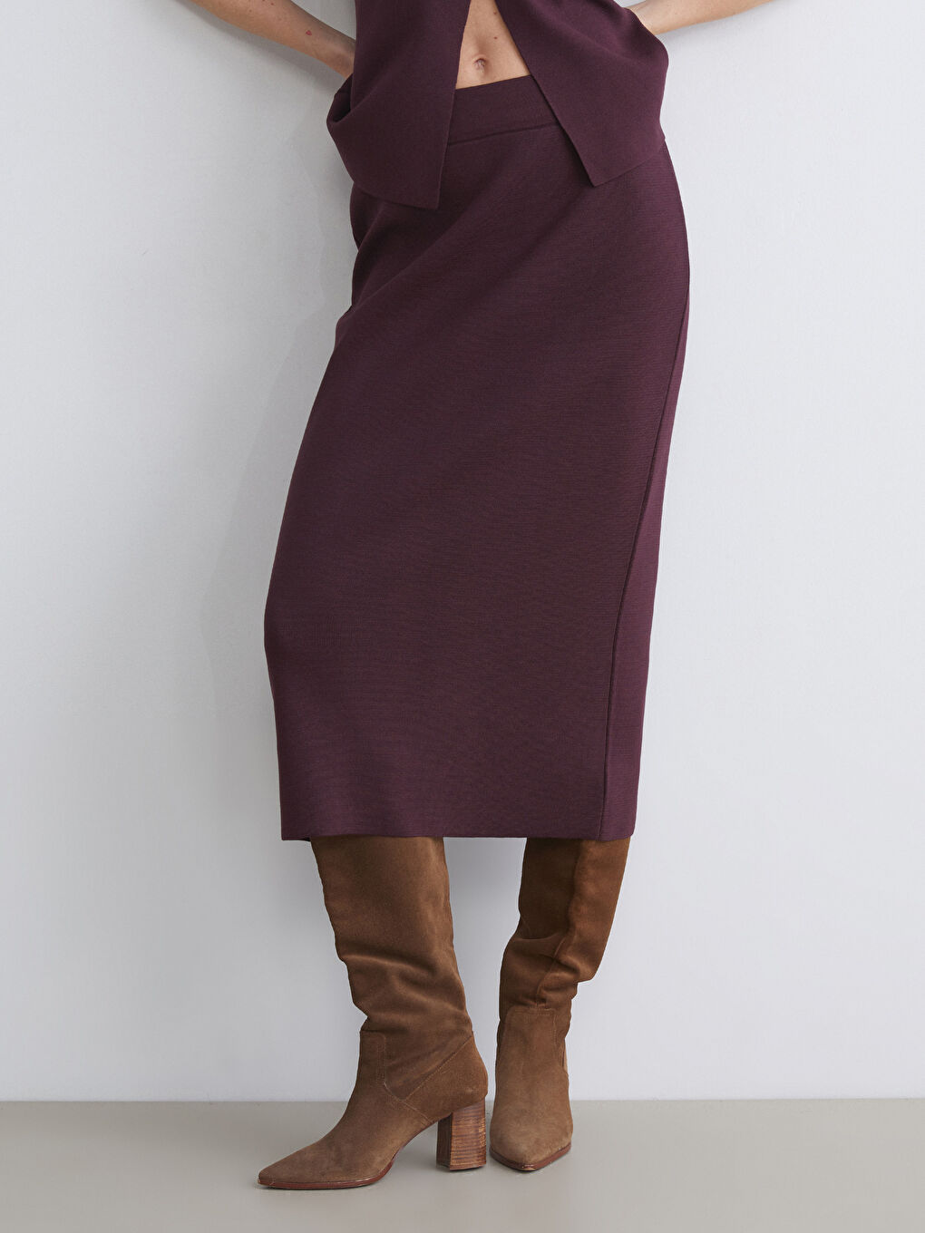 LCWAIKIKI Classic Woman BORDEAUX Skirt -W5EB83Z8-CWK