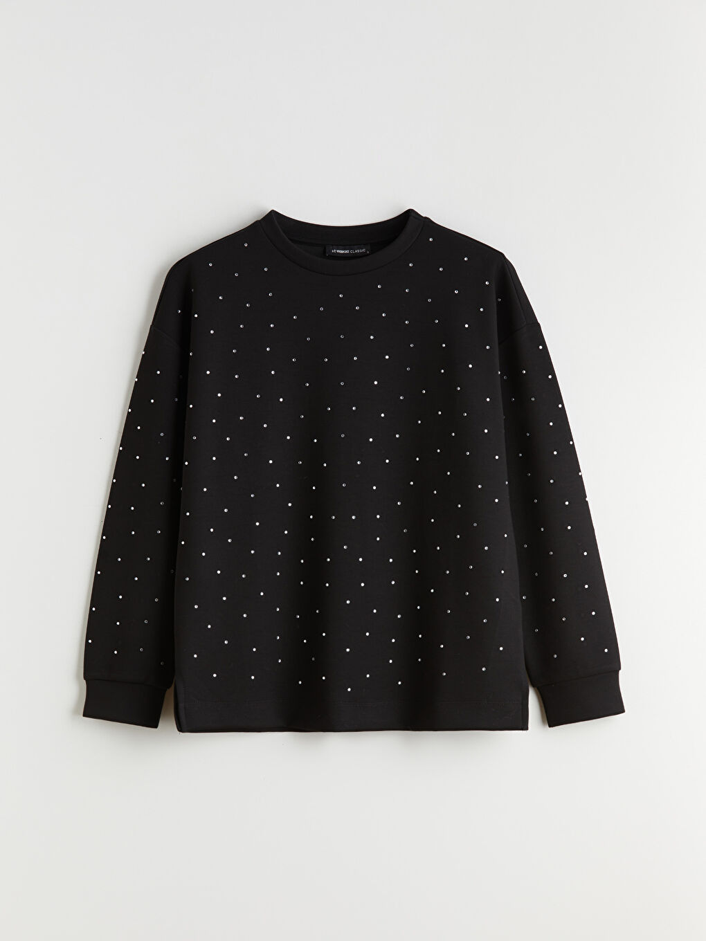 Rhinestone Embellished Oversize Women's Sweatshirt Tunic-6