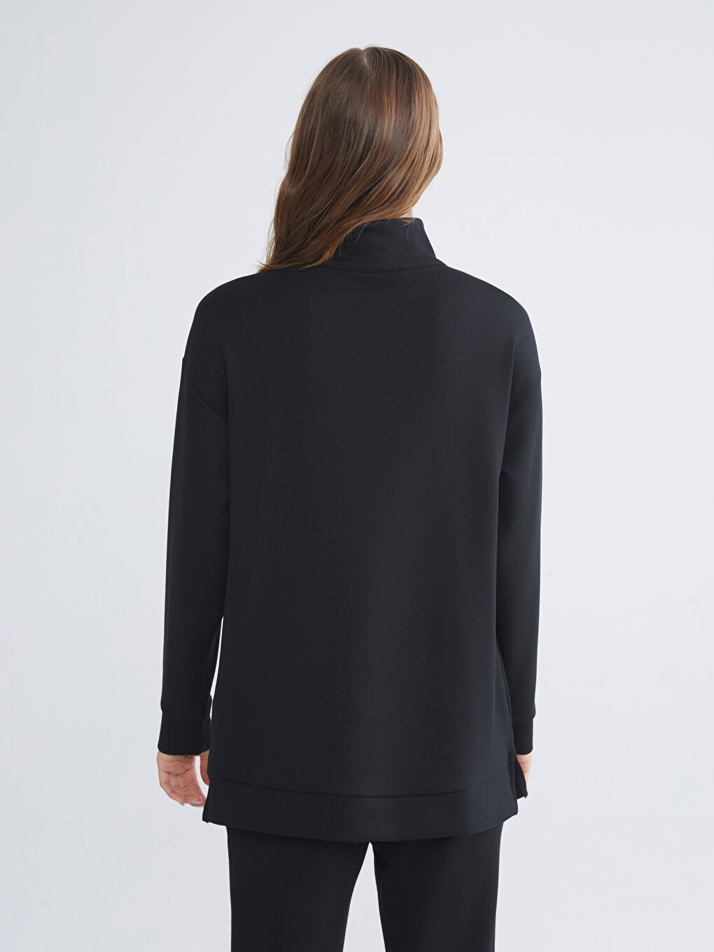 تونيك سويتشيرت بياقة قمع للسيدات-3