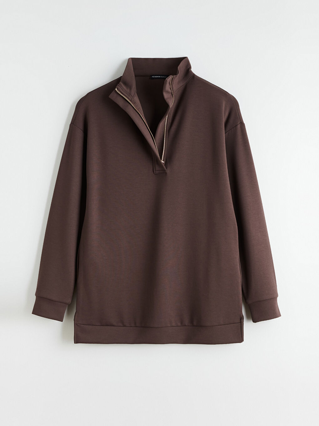 تونيك سويتشيرت بياقة قمع للسيدات-4