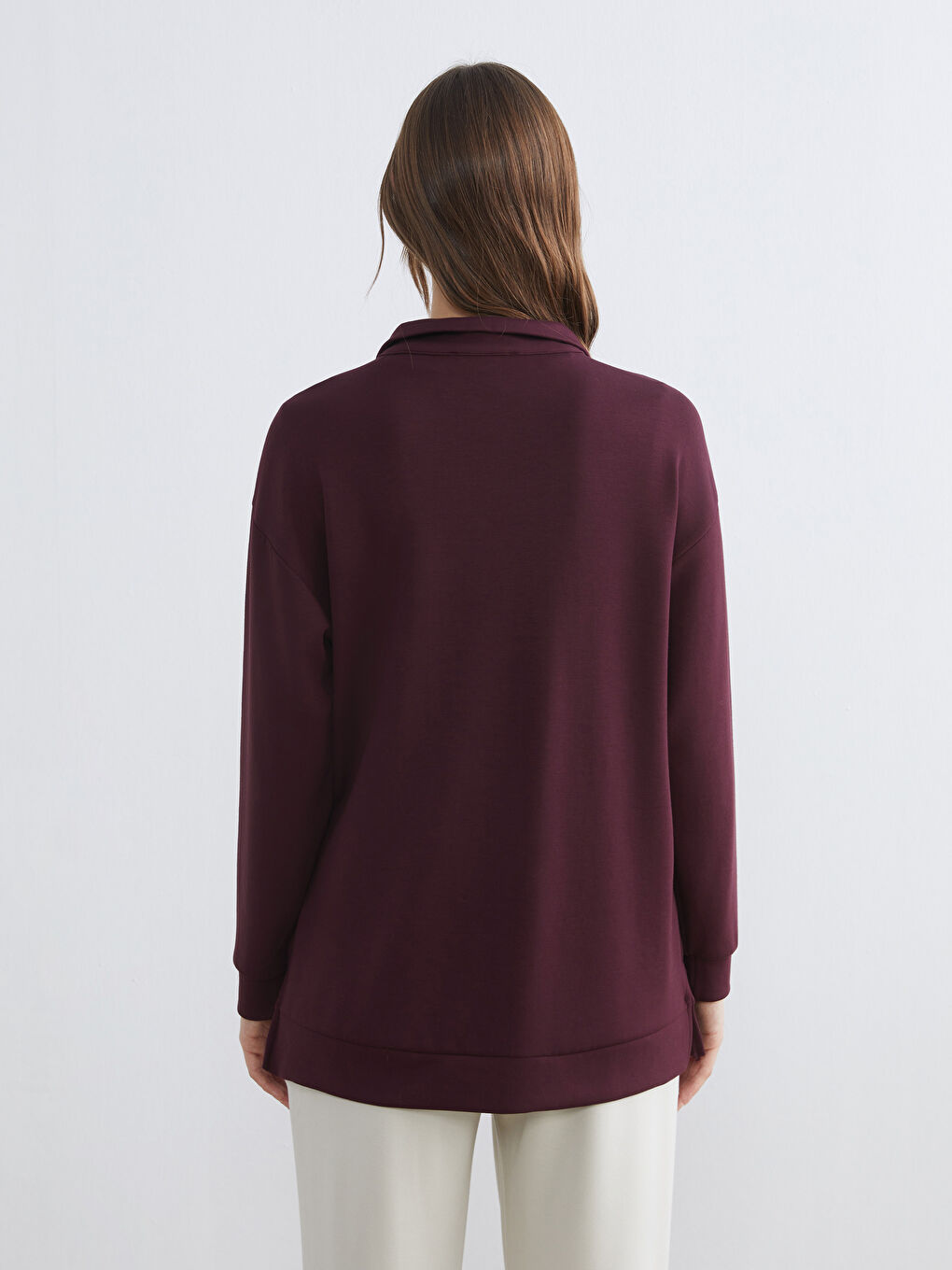 Dukserica tunika sa levkastim okovratnikom za žene-3