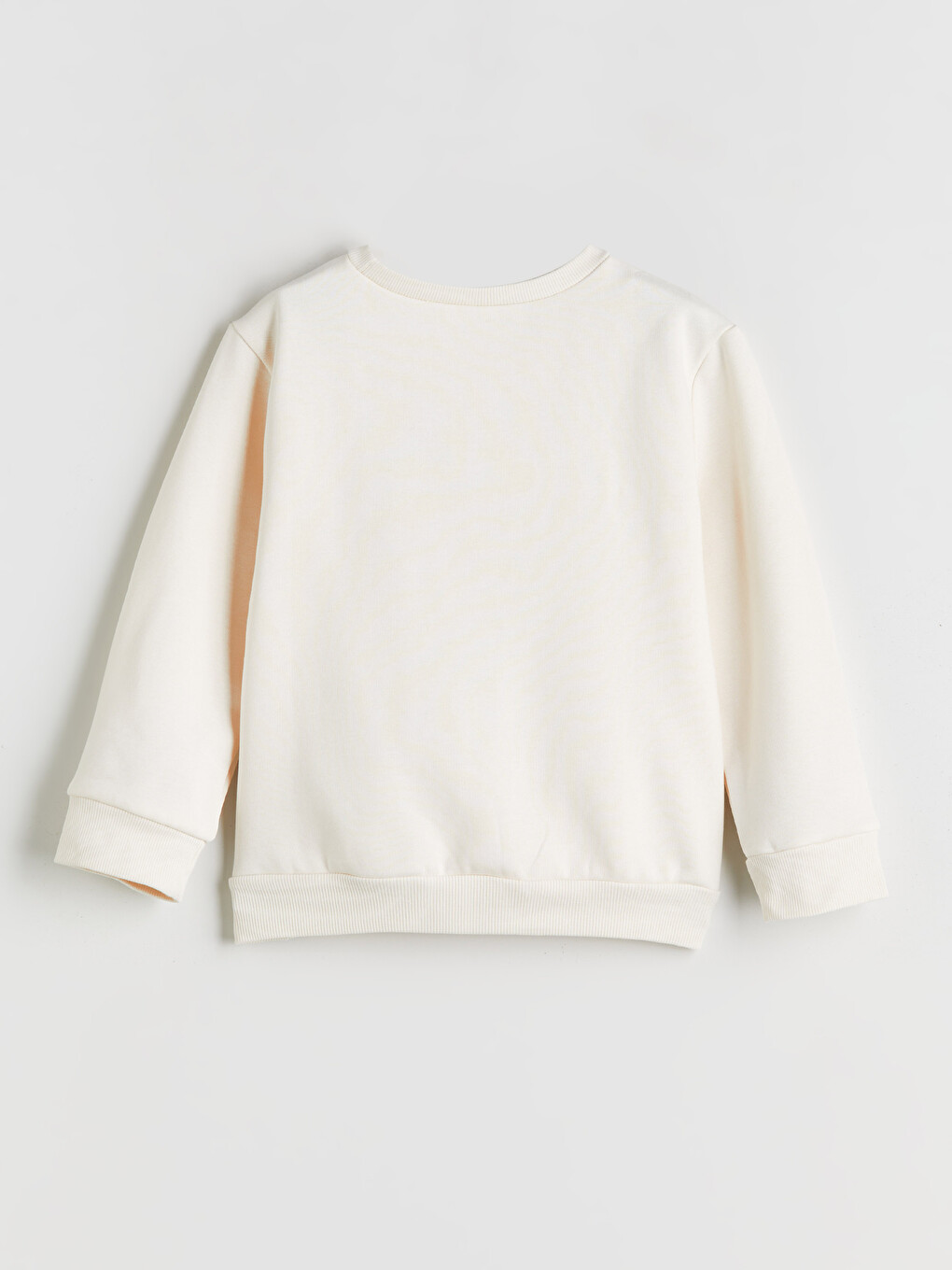 Ekru Bisiklet Yaka Baskılı Kız Çocuk Sweatshirt-1