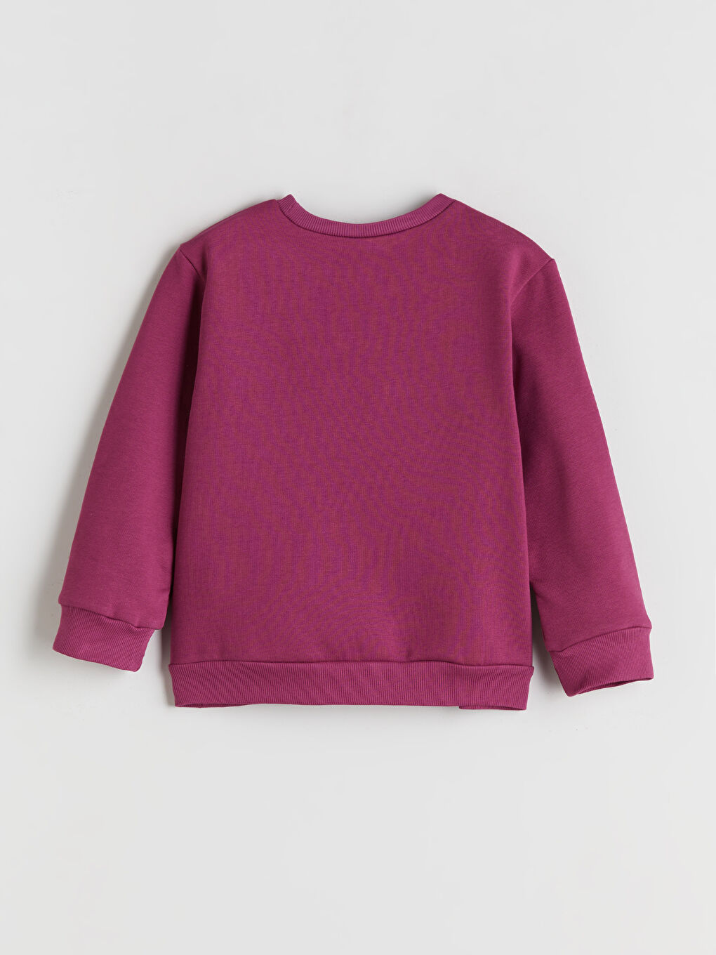 Fuşya Bisiklet Yaka Baskılı Kız Çocuk Sweatshirt-1