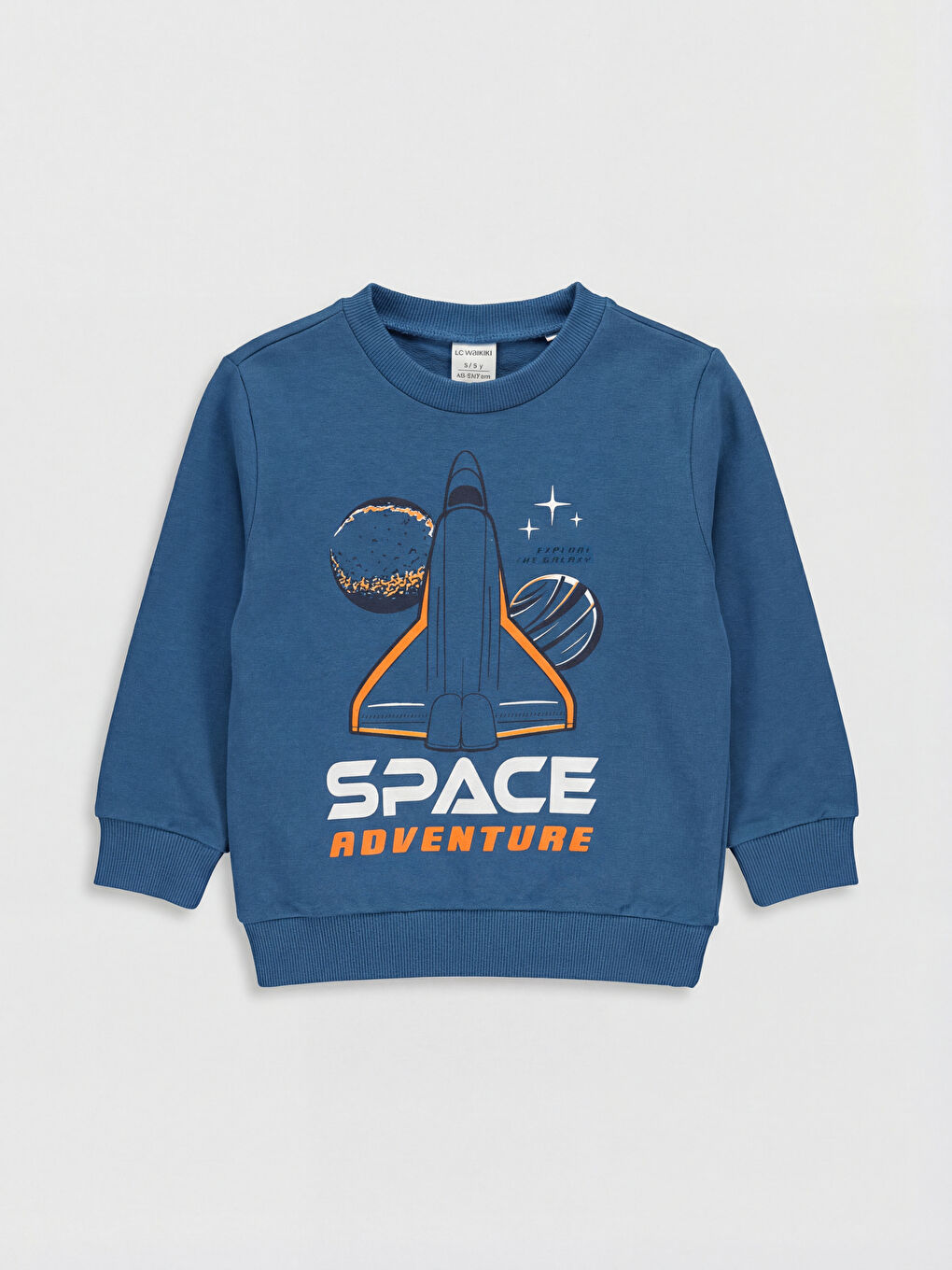Crew Neck Printed Boys' Thick Sweatshirt