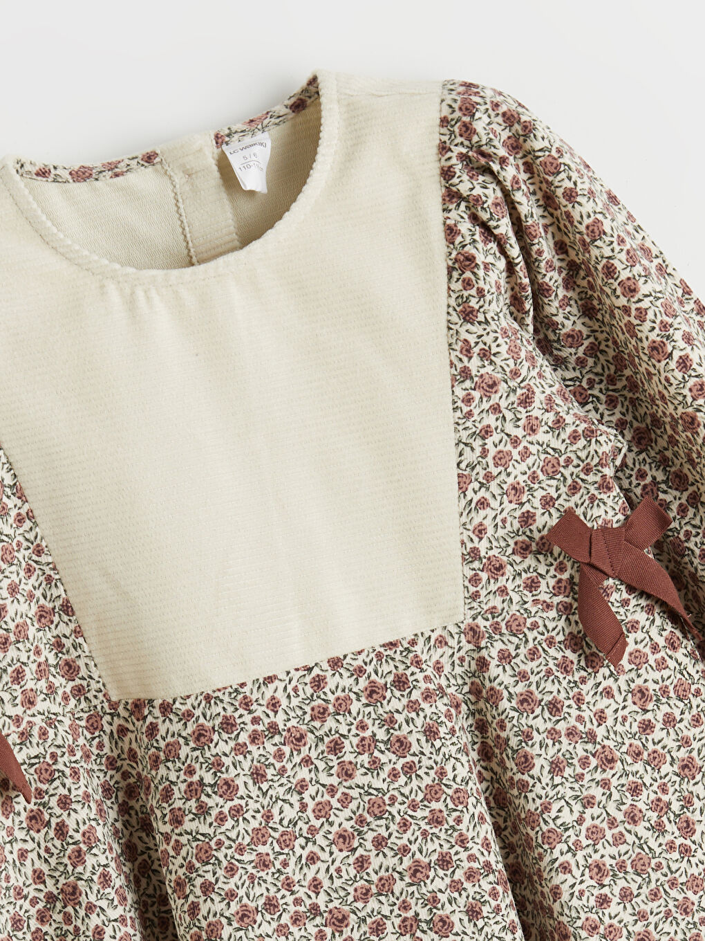 Crew Neck Floral Girls' Dress-1