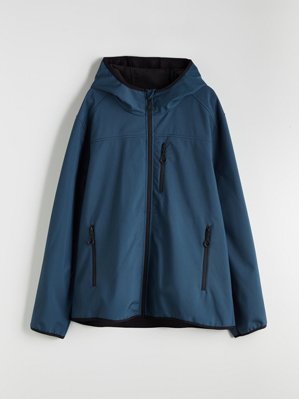 Lacivert Standart Kalıp Kapüşonlu Erkek Mont-2