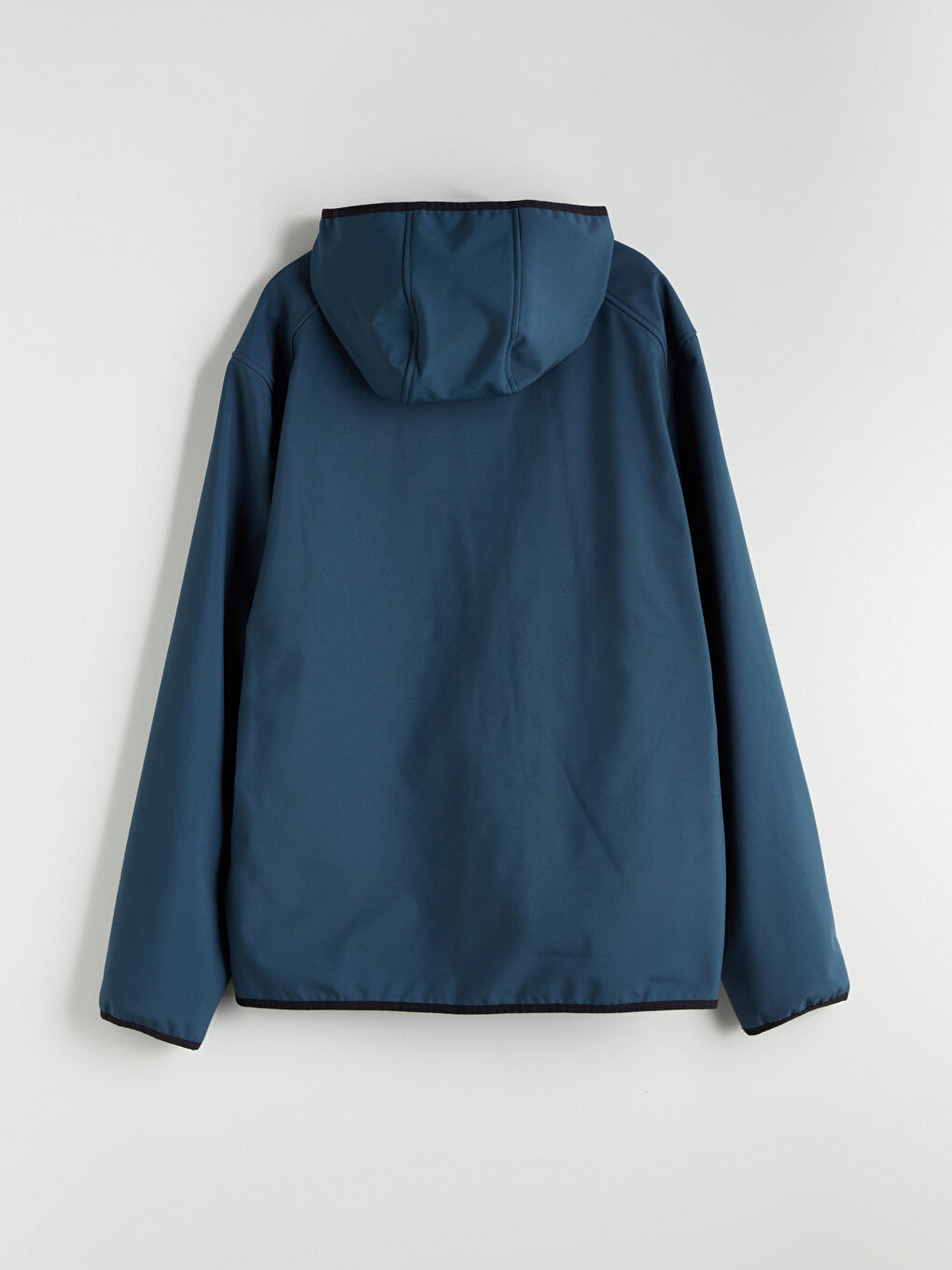 Lacivert Standart Kalıp Kapüşonlu Erkek Mont-4