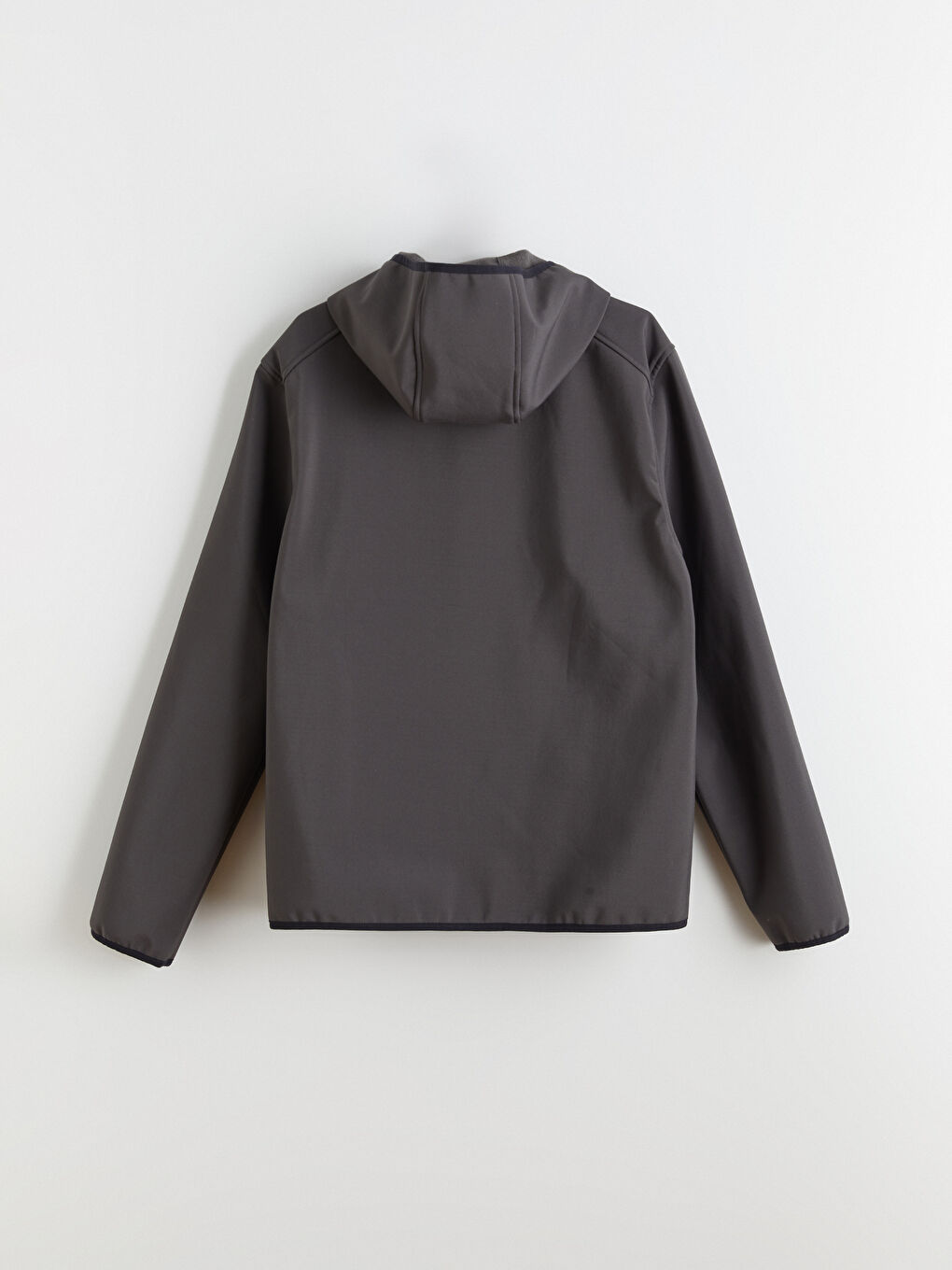 Gri Standart Kalıp Kapüşonlu Erkek Mont-8