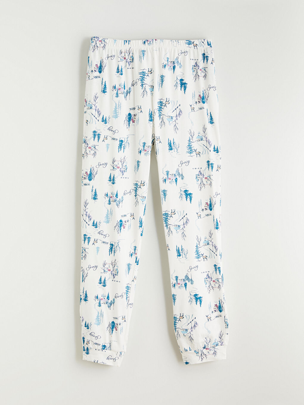 Ženski Pidžama Komplet Novogodišnje Tematike Okrugli Izrez-7