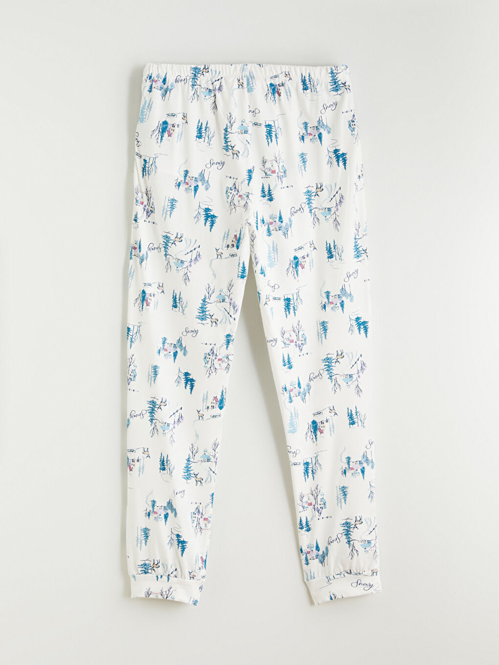 Ženski Pidžama Komplet Novogodišnje Tematike Okrugli Izrez-8