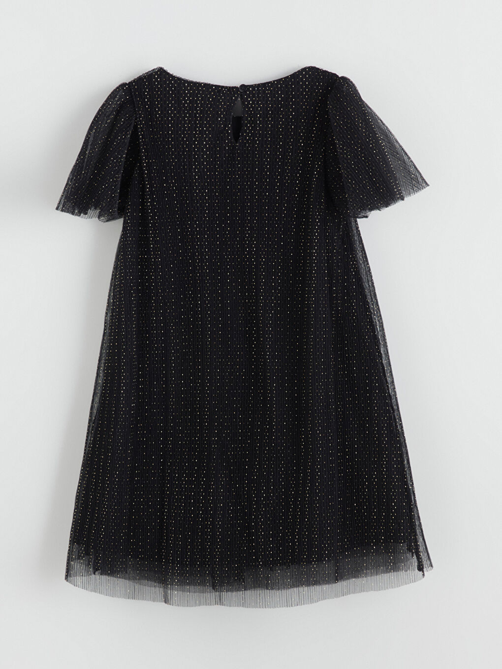 Crew Neck Ribbon Detailed Girls' Dress-1