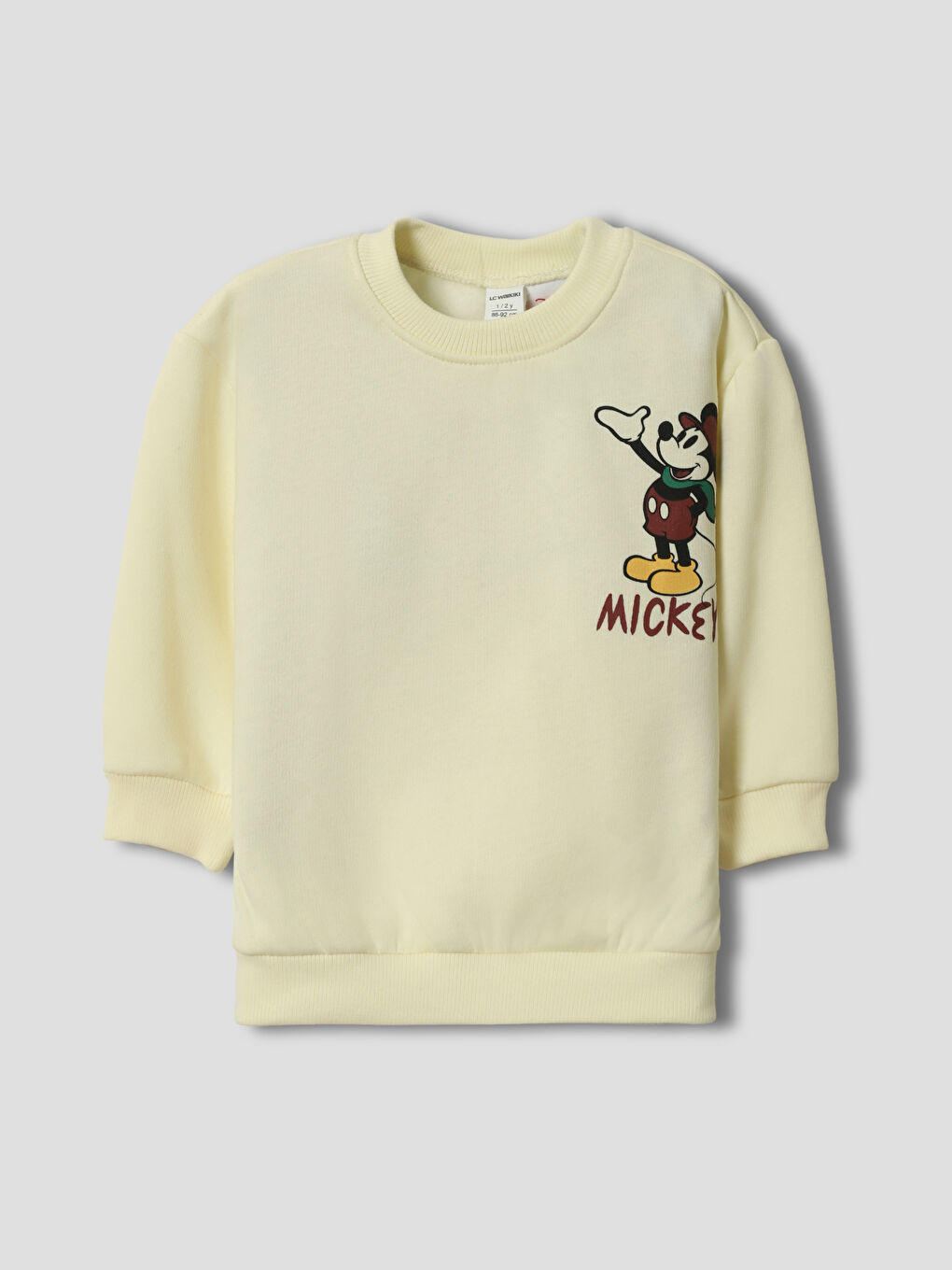 Crew Neck Mickey Mouse Printed Boys' Sweatshirt