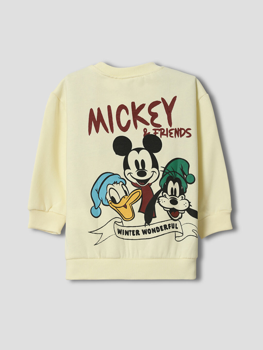Crew Neck Mickey Mouse Printed Boys' Sweatshirt-1