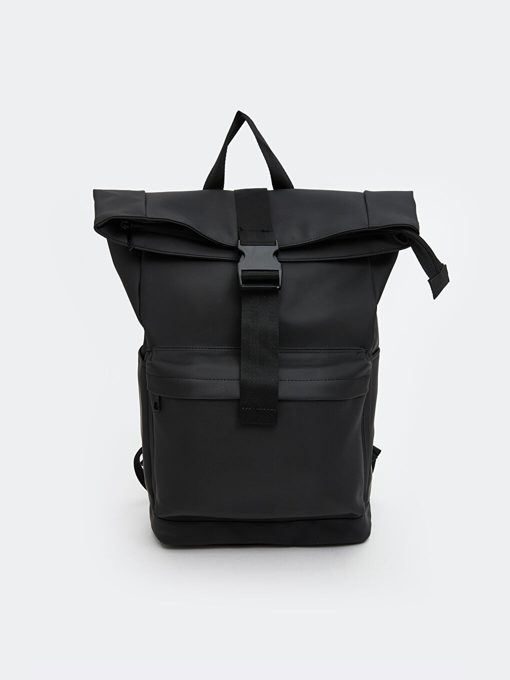 Siyah Deri Görünümlü Erkek Sırt Çantası