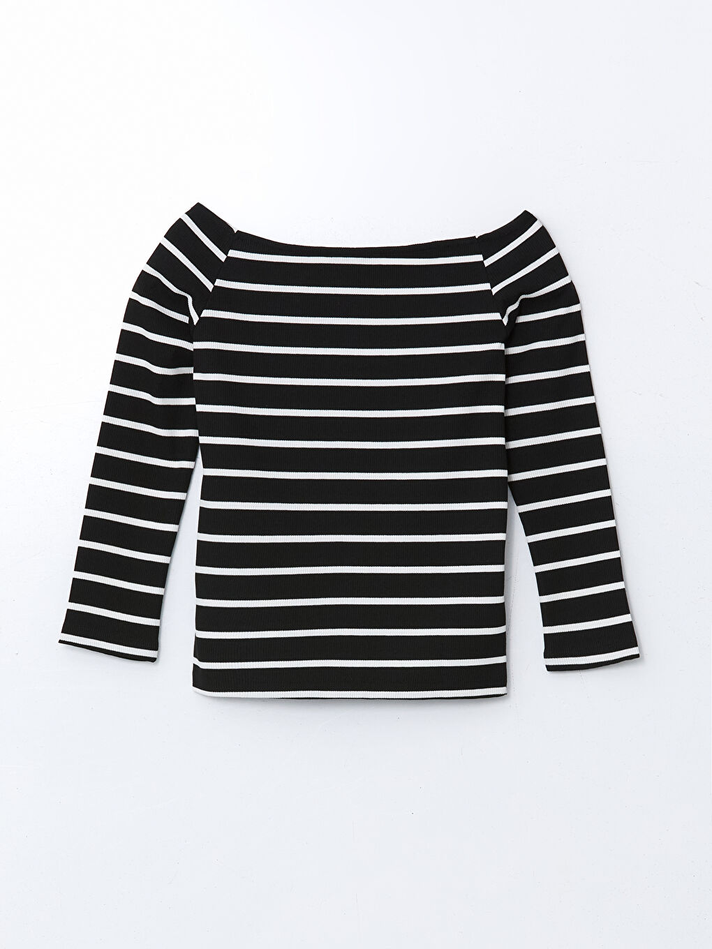 LCW ECO Slash Neck Striped Women's T-Shirt -W5ED47Z8-LEG
