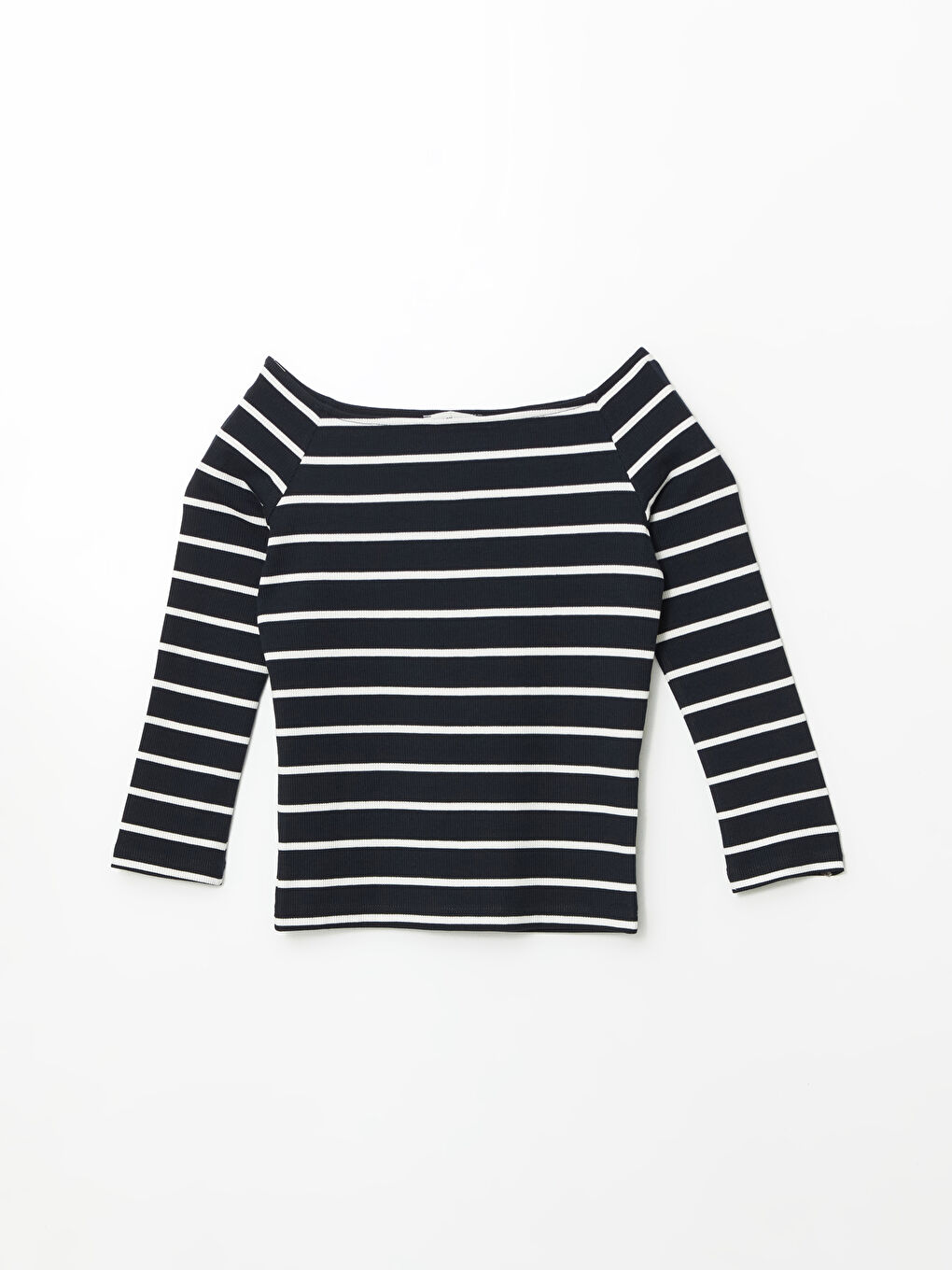 LCW ECO Slash Neck Striped Women's T-Shirt -W5ED47Z8-LGS