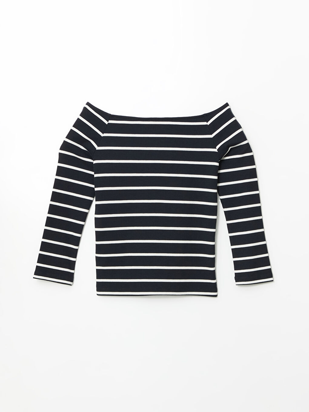 LCW ECO Slash Neck Striped Women's T-Shirt -W5ED47Z8-LGS