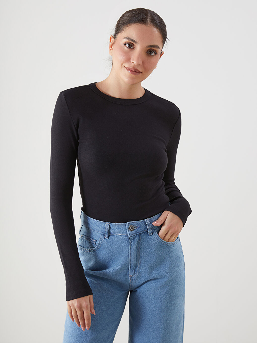 LCW ECO Crew Neck Women's Body -W5ED63Z8-CVL