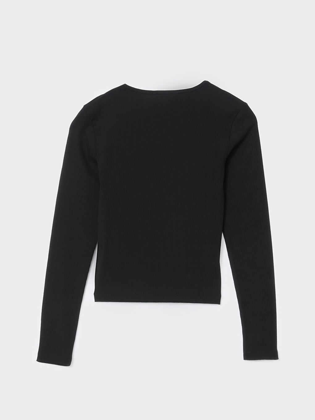 Siyah Bisiklet Yaka Pencere Detaylı Kadın Body-5