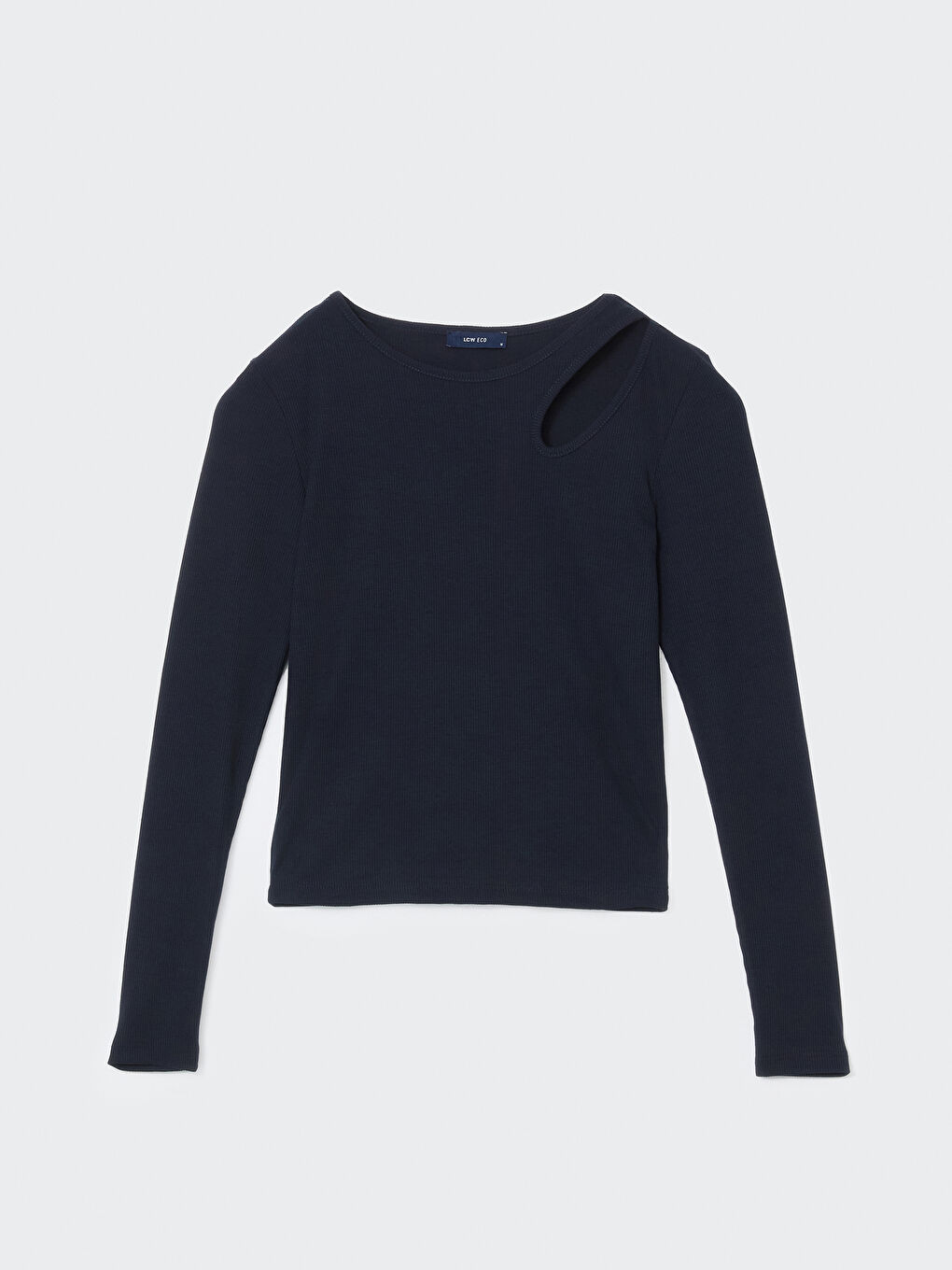 Lacivert Bisiklet Yaka Pencere Detaylı Kadın Body-4