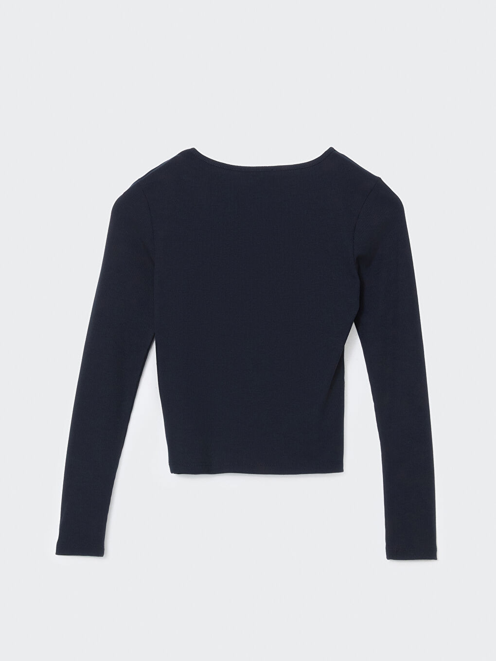 Lacivert Bisiklet Yaka Pencere Detaylı Kadın Body-5