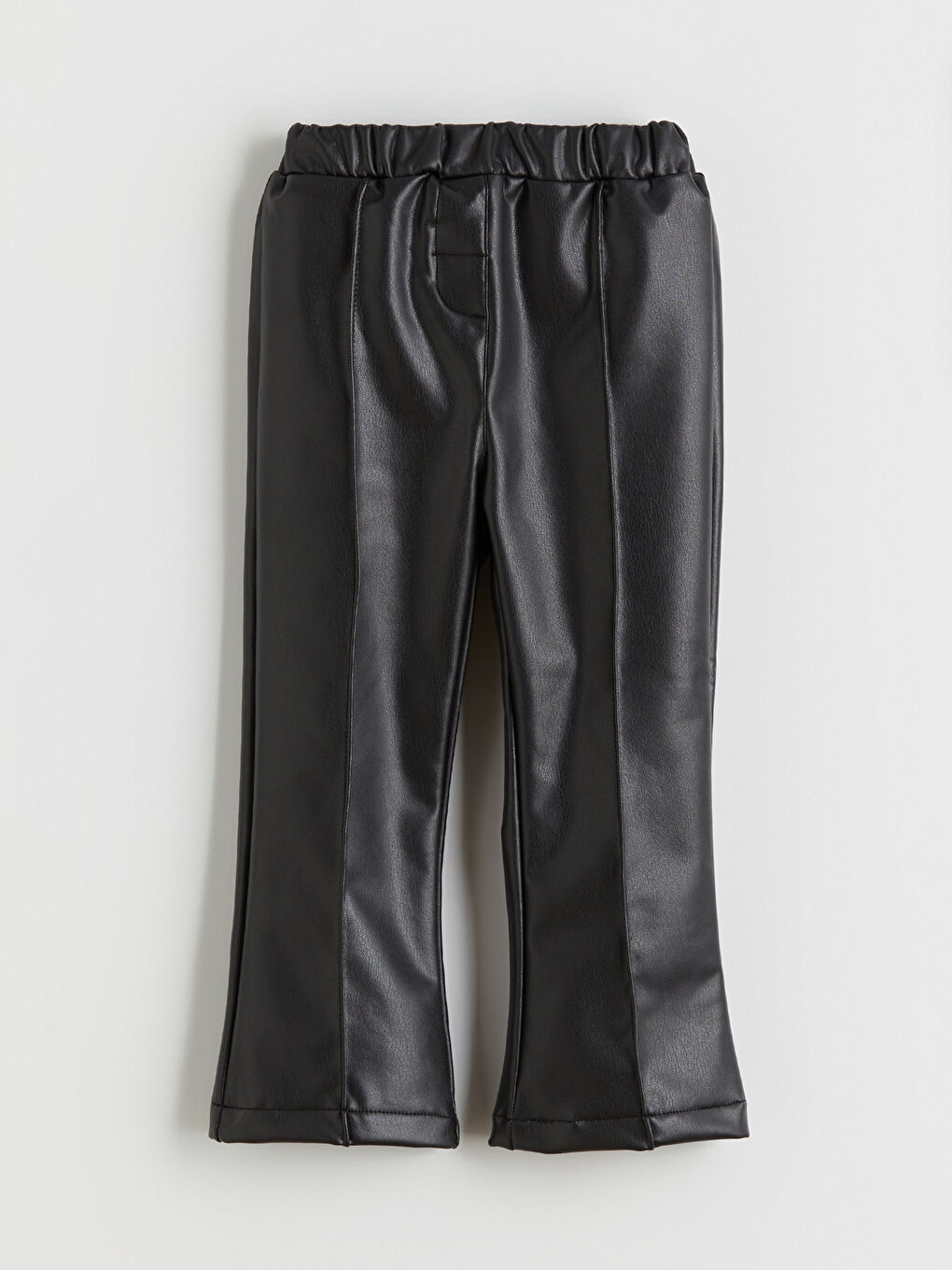 Girls' Faux Leather Trousers with Elasticated Waist